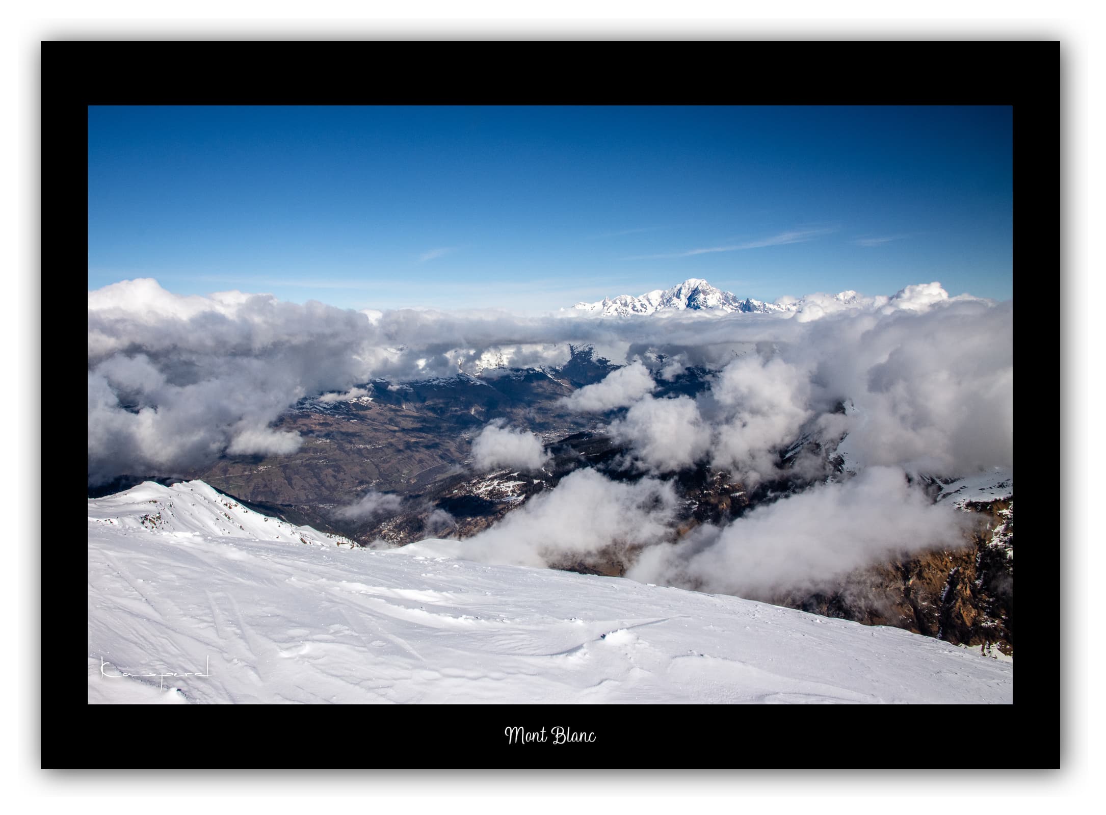 Poster Le Mont Blanc - Les Alpes (France). Affiches Formats 30x40 cm, 40x60 cm ou 50x70 cm. Impression sur Papier Photo. Décoration murale. Paysage. Montagne.