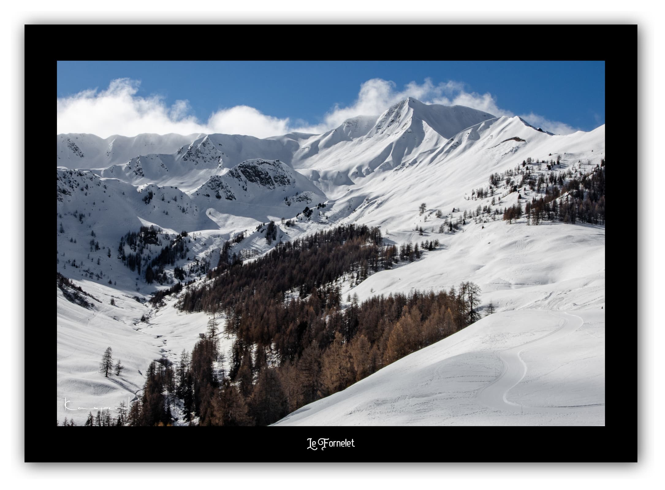 Poster Le Fornelet - Les Alpes (France). Affiches Formats 30x40 cm, 40x60 cm ou 50x70 cm. Impression sur Papier Photo. Décoration murale. Paysage. Montagne.