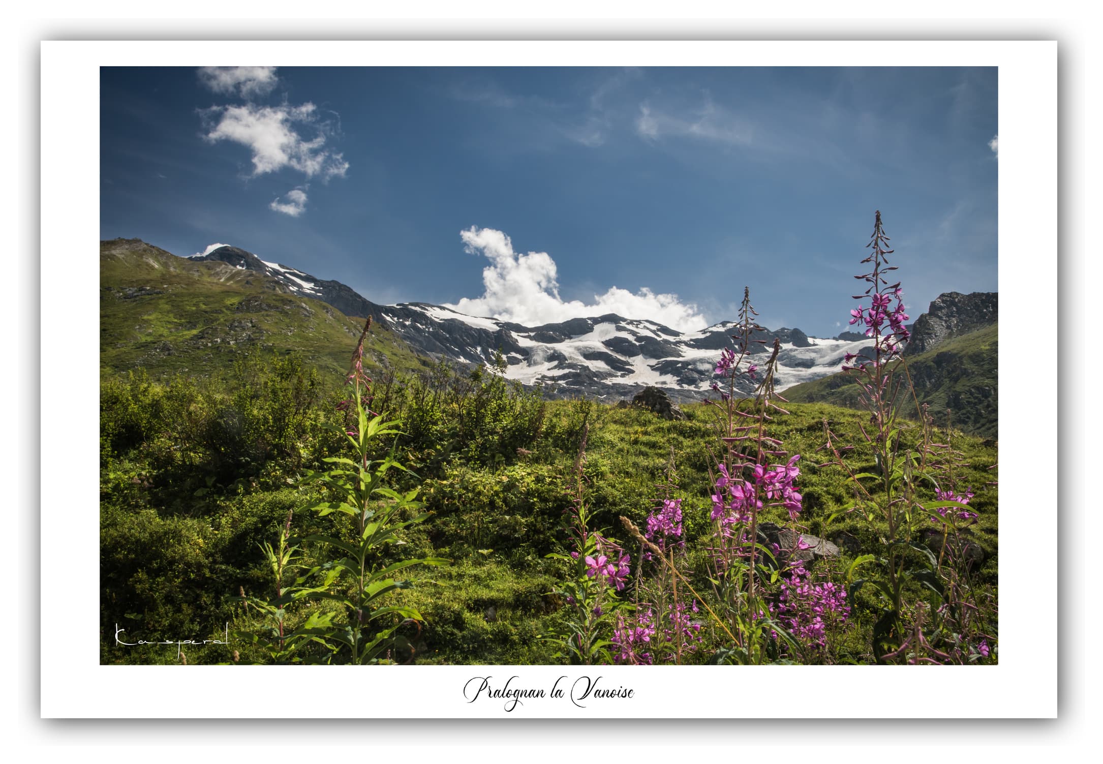 Poster Pralognan la Vanoise - Savoie (Les Alpes - France). Affiches Formats 30x40 cm, 40x60 cm ou 50x70 cm. Impression sur Papier Photo. Décoration murale. Paysage montagne. Eté.