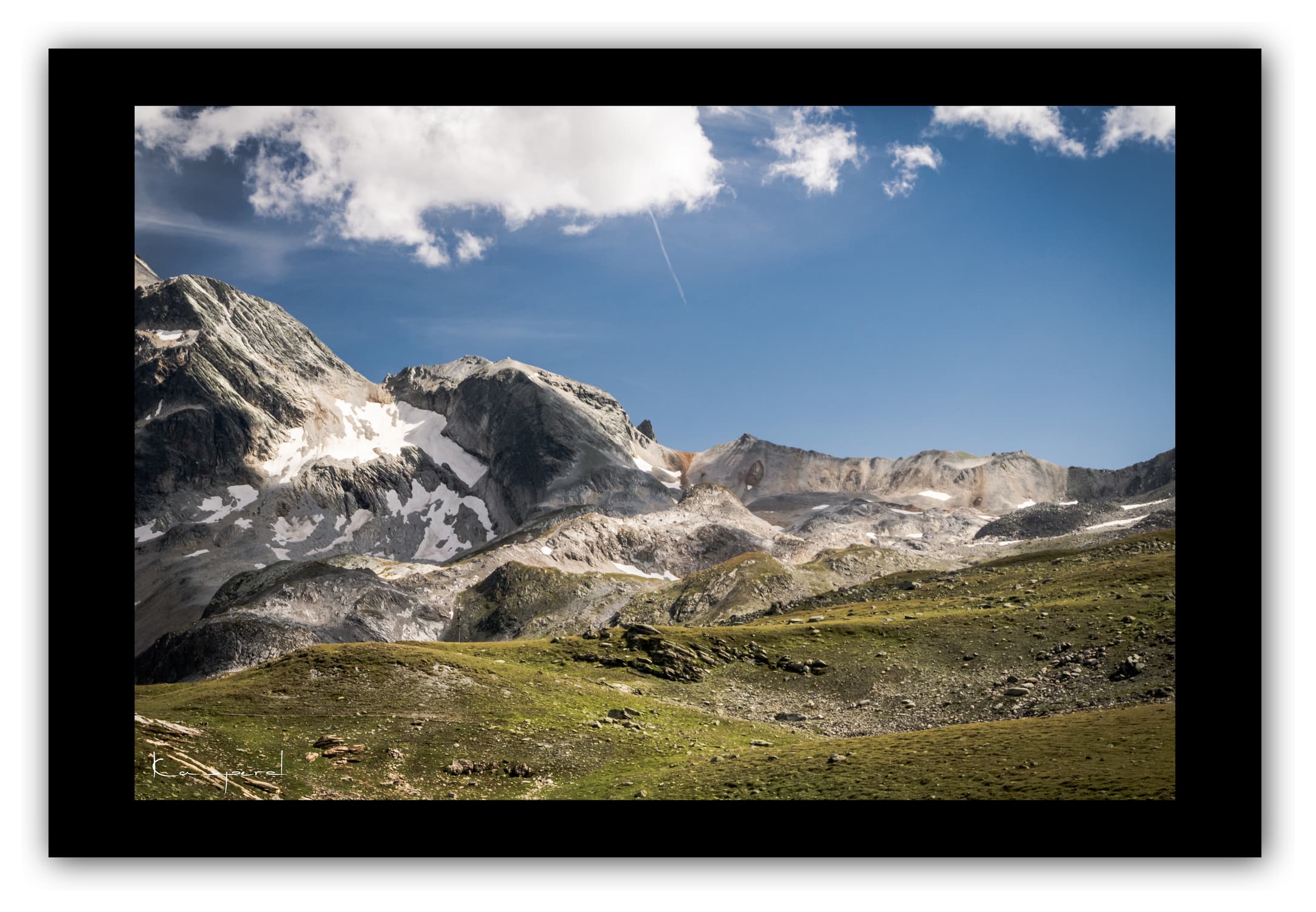 Poster Marmotte - Savoie (Les Alpes - France). Affiches Formats 30x40 cm, 40x60 cm ou 50x70 cm. Impression sur Papier Photo. Décoration murale. Paysage montagne. Eté.