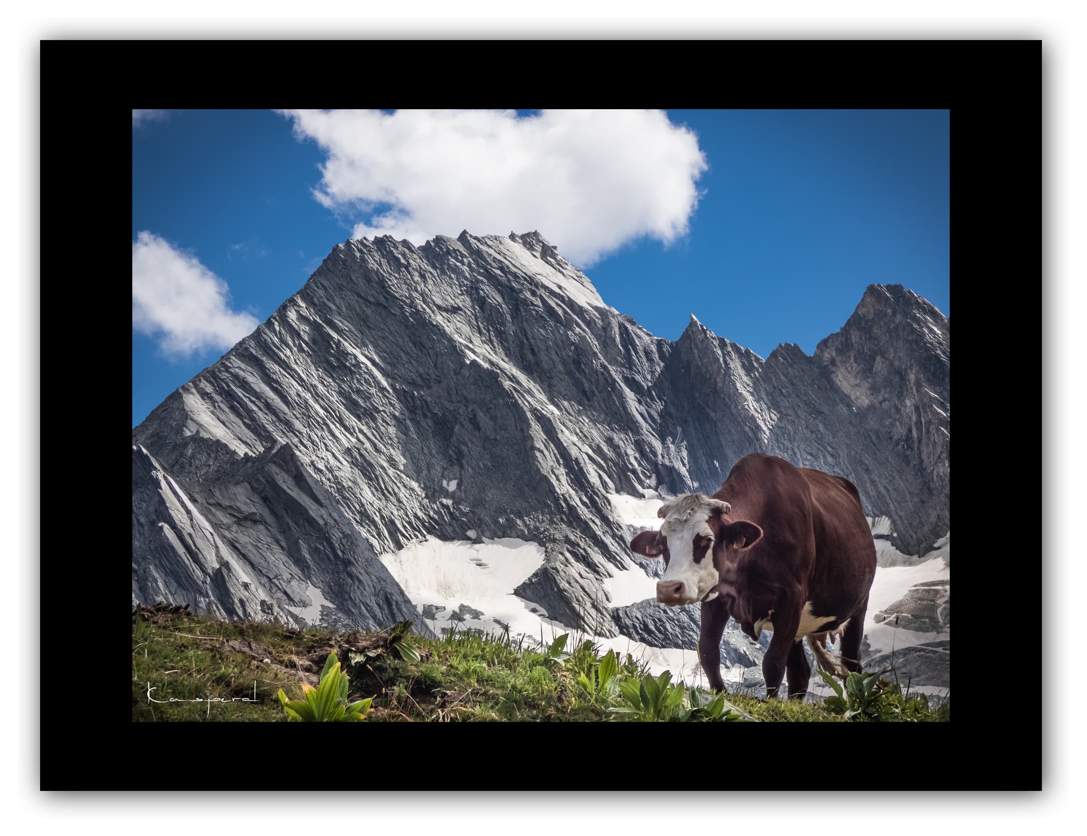 Poster Randonnée du Lac Blanc - Savoie (Les Alpes - France). Affiches Formats 30x40 cm, 40x60 cm ou 50x70 cm. Impression sur Papier Photo. Décoration murale. Paysage montagne. Eté.