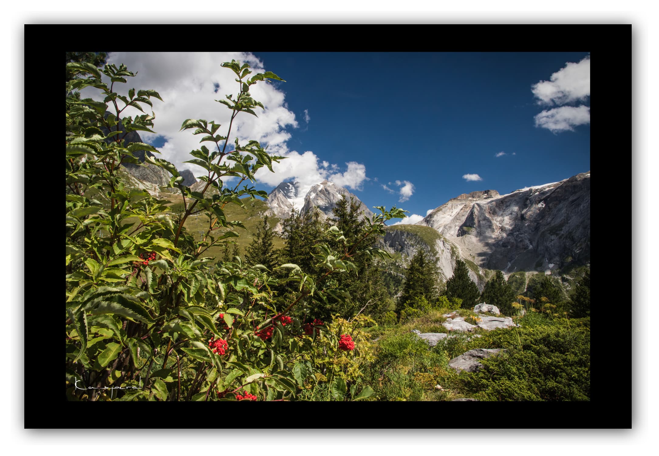 Poster La Grande Casse - Savoie (Les Alpes - France). Affiches Formats 30x40 cm, 40x60 cm ou 50x70 cm. Impression sur Papier Photo. Décoration murale. Paysage montagne. Eté.