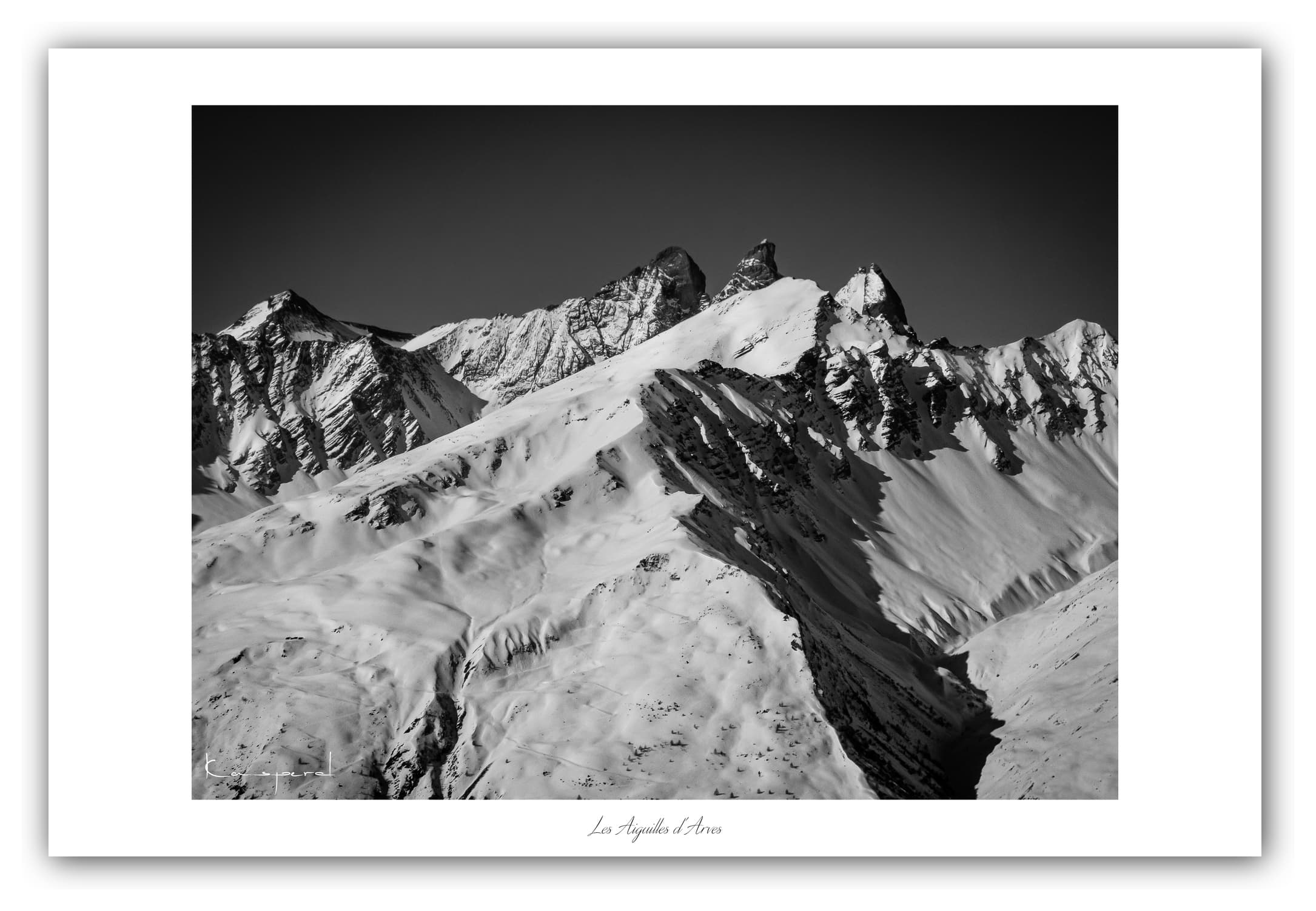 Poster Aiguilles d'Arves à Valloire - Savoie (France). Affiches Formats 30x40 cm, 40x60 cm ou 50x70 cm. Impression sur Papier Photo. Décoration murale. Nature. Paysage. Panorama. Montagne.