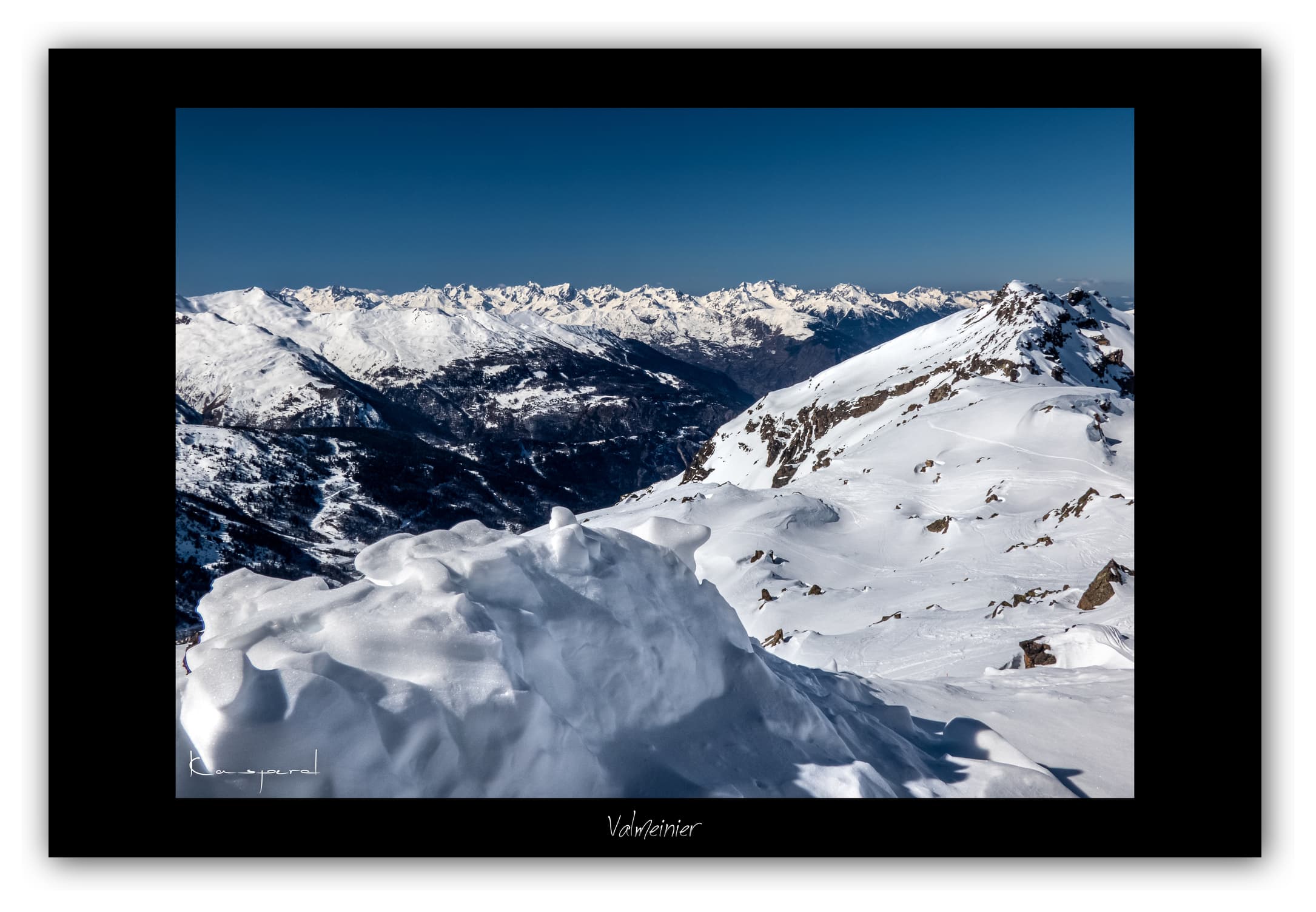 Poster Valmeinier - Savoie (France). Affiches Formats 30x40 cm, 40x60 cm ou 50x70 cm. Impression sur Papier Photo. Décoration murale. Nature. Paysage. Panorama. Montagne. Hiver.