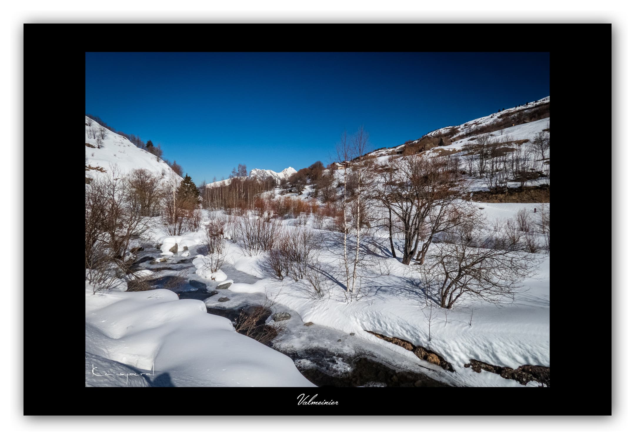 Poster Valmeinier - Savoie (France). Affiches Formats 30x40 cm, 40x60 cm ou 50x70 cm. Impression sur Papier Photo. Décoration murale. Nature. Paysage. Panorama. Montagne. Hiver.