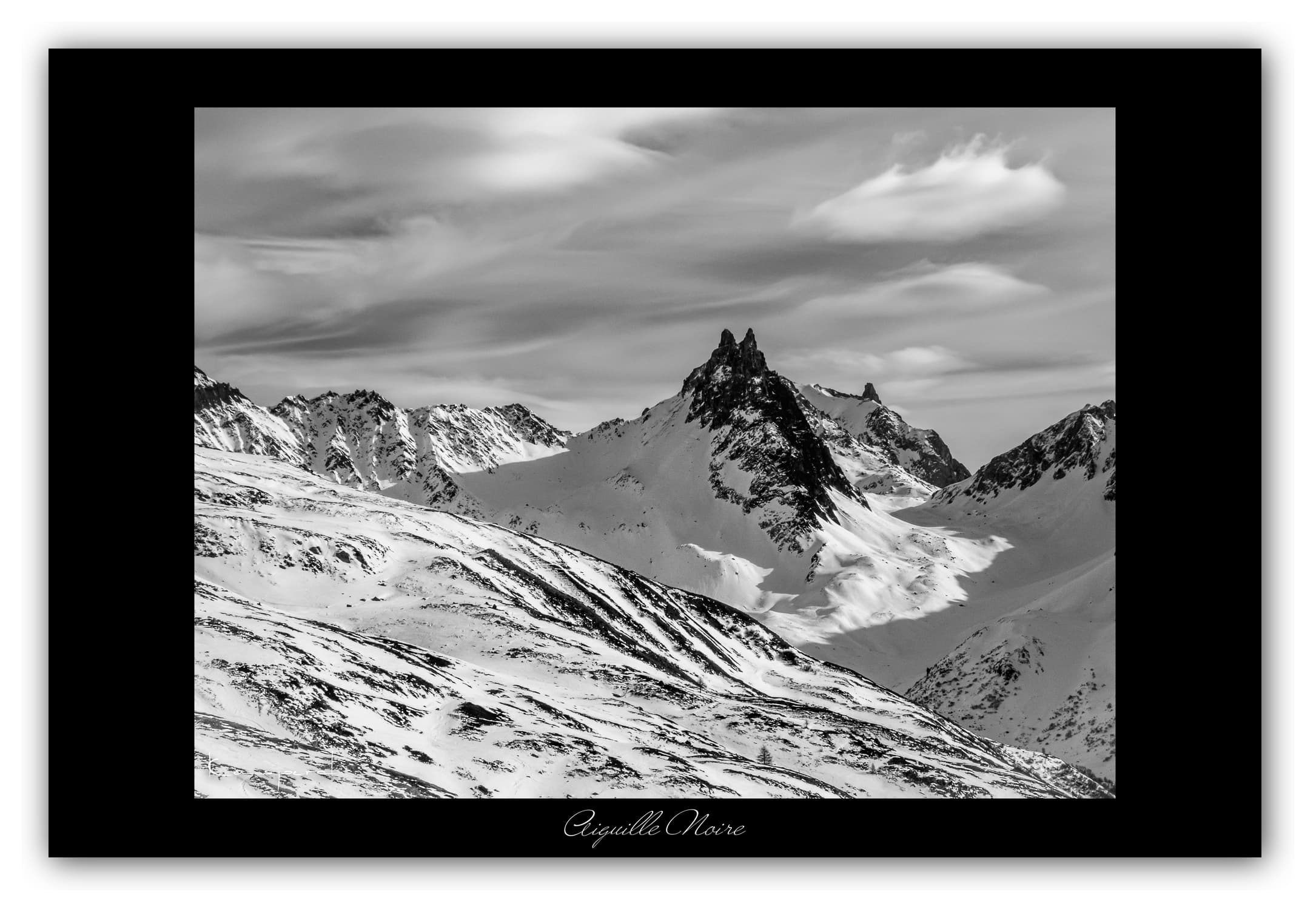 Poster Aiguille Noire à Valloire - Savoie (France). Affiches Formats 30x40 cm, 40x60 cm ou 50x70 cm. Impression sur Papier Photo. Décoration murale. Nature. Paysage. Panorama. Montagne.