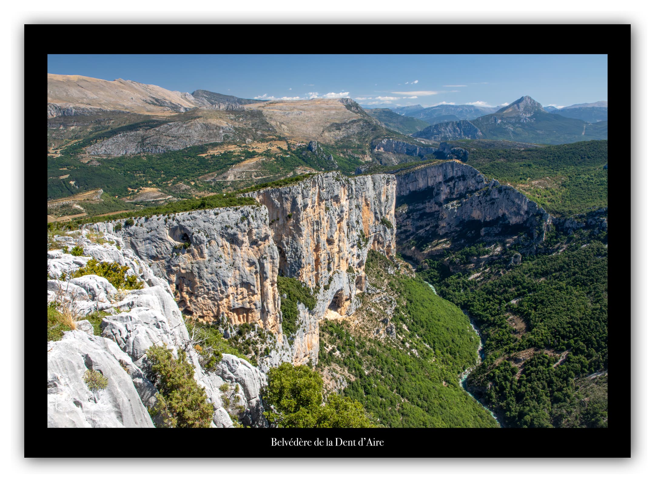 Poster Belvédère de la Dent d'Aire (Gorges du Verdon - France). Affiches Formats 30x40 cm, 40x60 cm ou 50x70 cm. Impression sur Papier Photo. Décoration murale. Paysage. Montagne. Panorama.