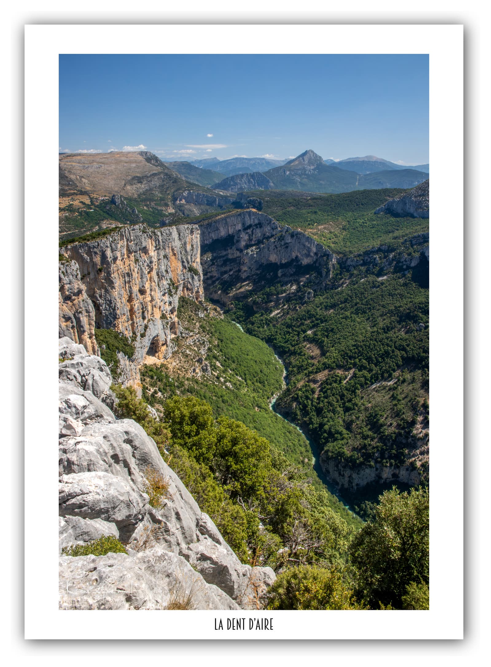 Poster La Dent d'Aire (Gorges du Verdon - France). Affiches Formats 30x40 cm, 40x60 cm ou 50x70 cm. Impression sur Papier Photo. Décoration murale. Paysage. Montagne. Panorama.
