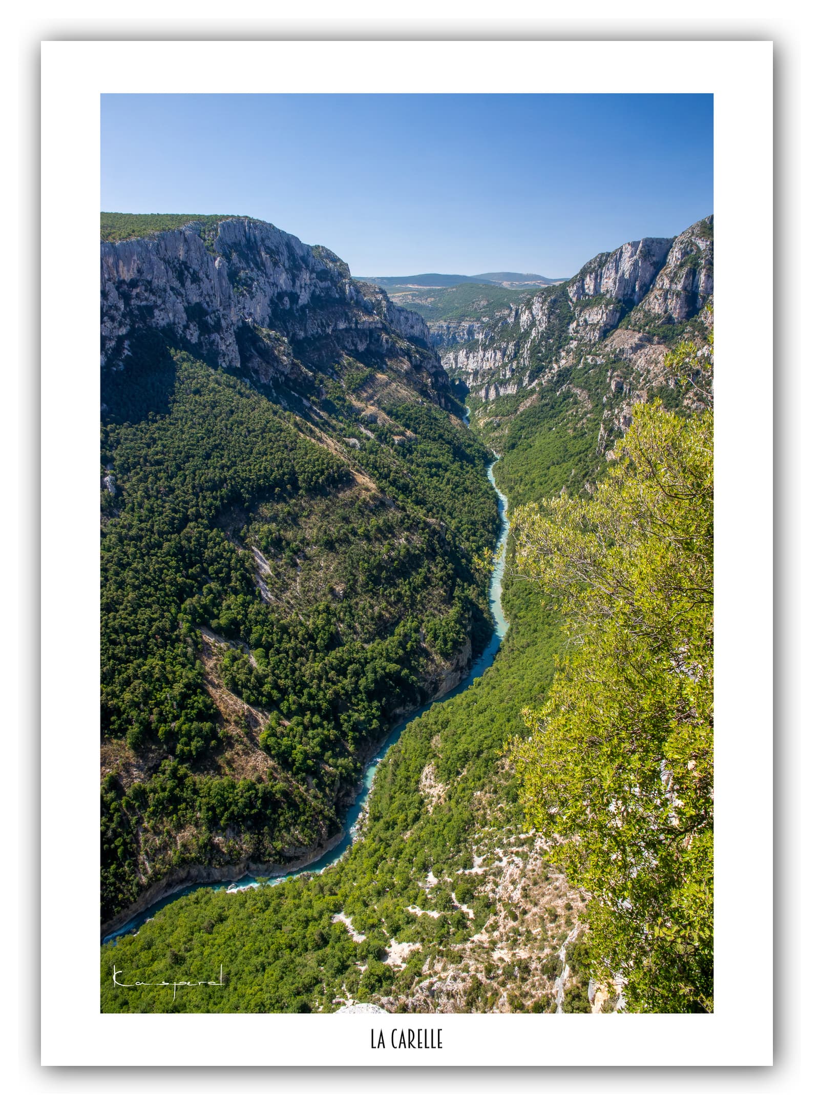 Poster La Carelle (Gorges du Verdon - France). Affiches Formats 30x40 cm, 40x60 cm ou 50x70 cm. Impression sur Papier Photo. Décoration murale. Paysage. Montagne. Panorama.