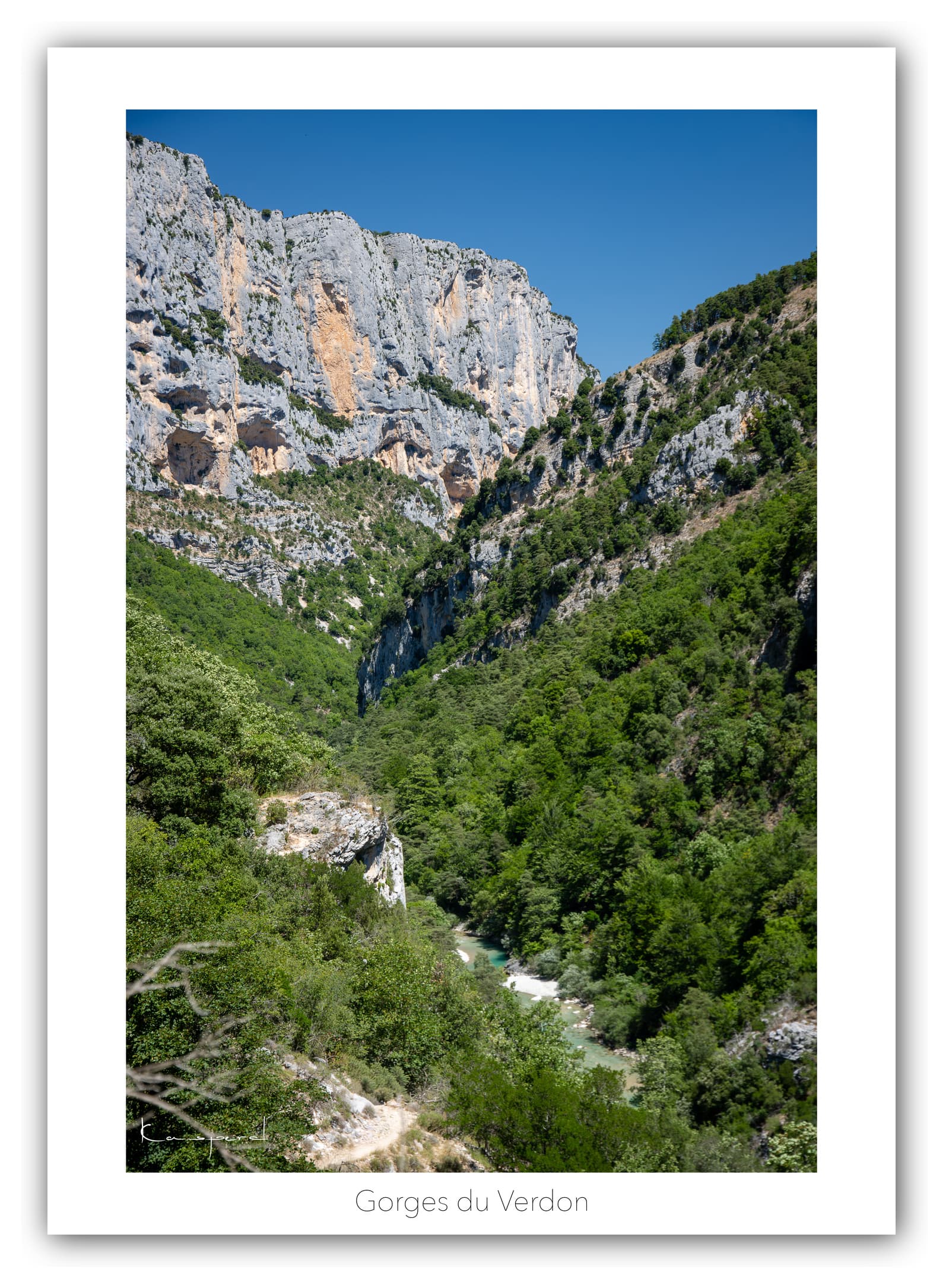 Poster Gorges du Verdon (Alpes de haute-Provence - France). Affiches Formats 30x40 cm, 40x60 cm ou 50x70 cm. Impression sur Papier Photo. Décoration murale. Paysage. Montagne. Panorama.