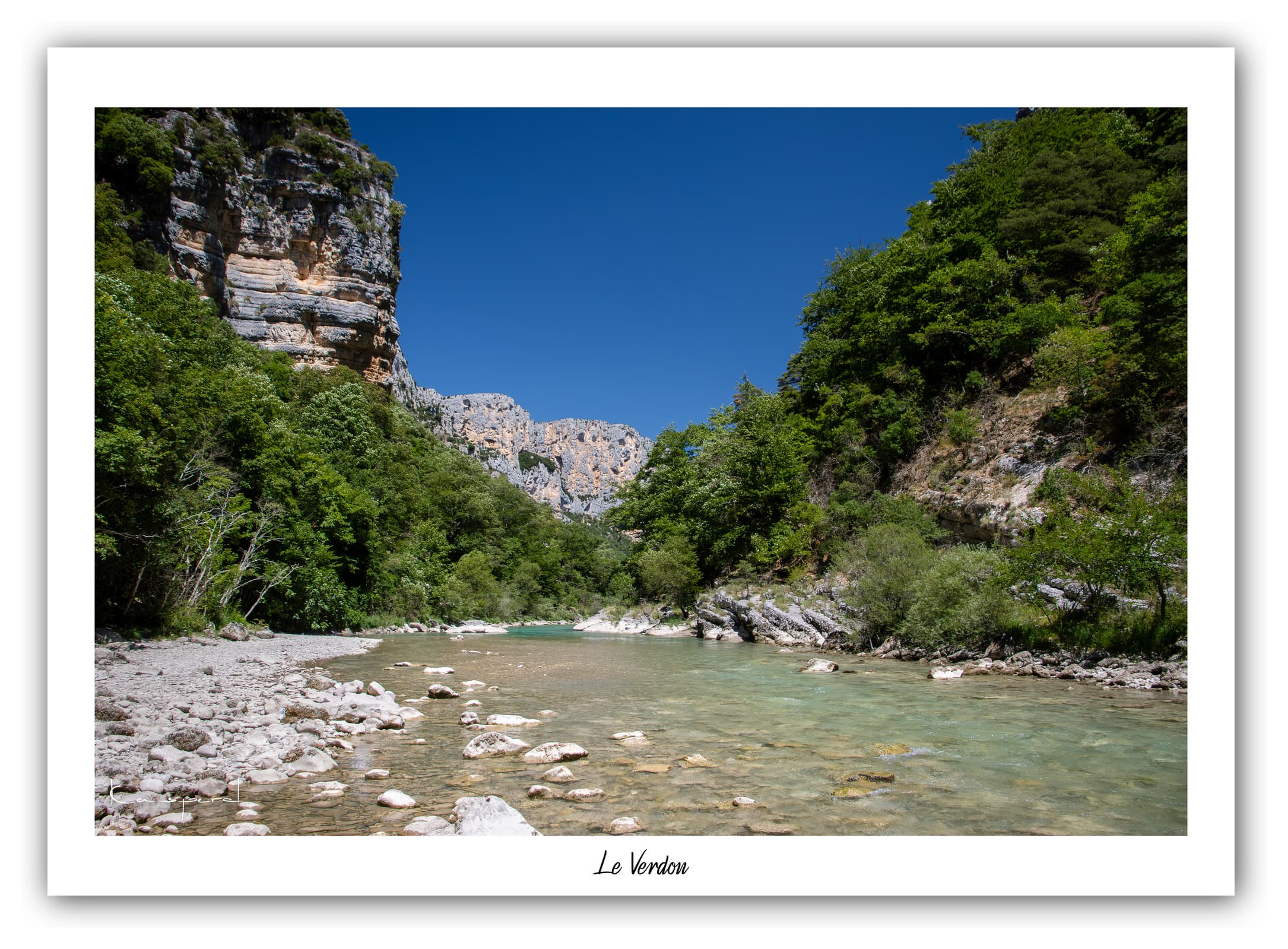 Poster Le Verdon (Alpes de haute-Provence - France). Affiches Formats 30x40 cm, 40x60 cm ou 50x70 cm. Impression sur Papier Photo. Décoration murale. Paysage. Montagne. Panorama.