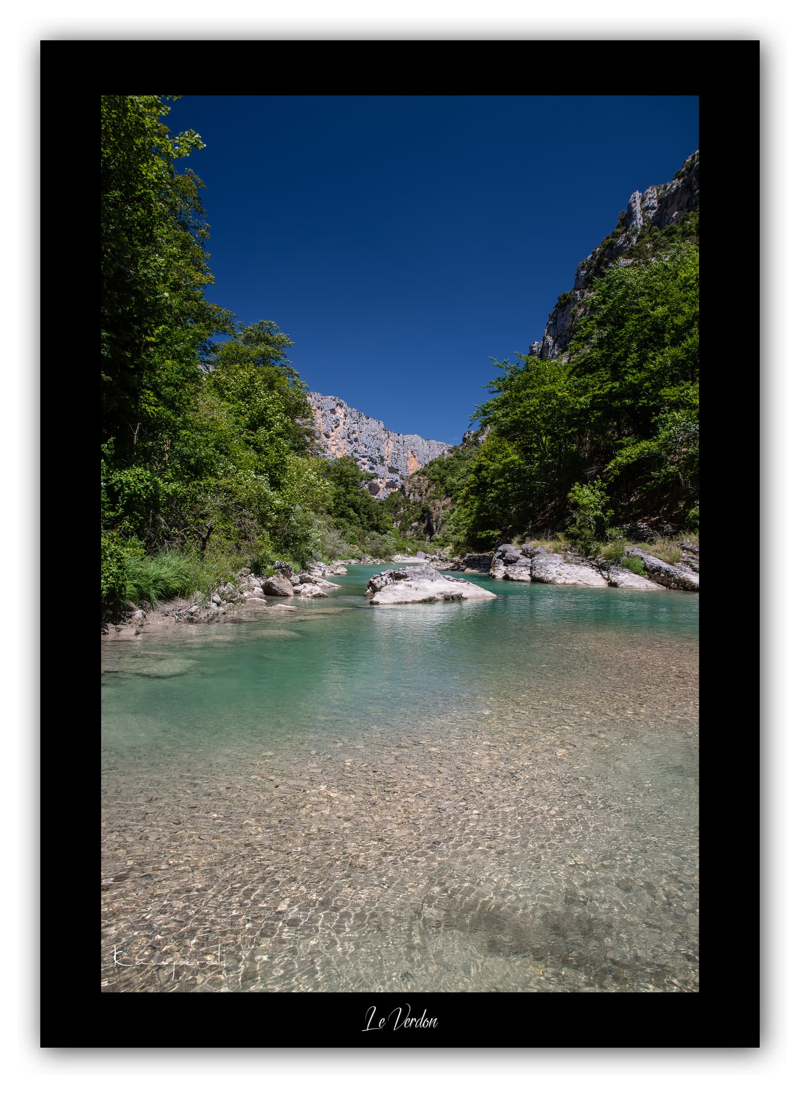 Poster Le Verdon (Alpes de haute-Provence - France). Affiches Formats 30x40 cm, 40x60 cm ou 50x70 cm. Impression sur Papier Photo. Décoration murale. Paysage. Montagne. Panorama.