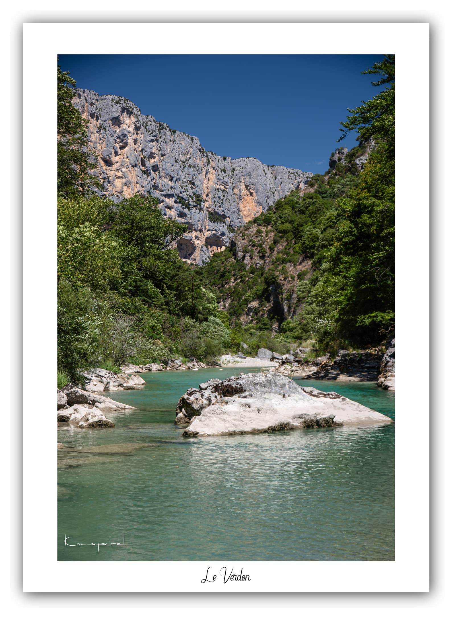 Poster Le Verdon (Alpes de haute-Provence - France). Affiches Formats 30x40 cm, 40x60 cm ou 50x70 cm. Impression sur Papier Photo. Décoration murale. Paysage. Montagne. Panorama.