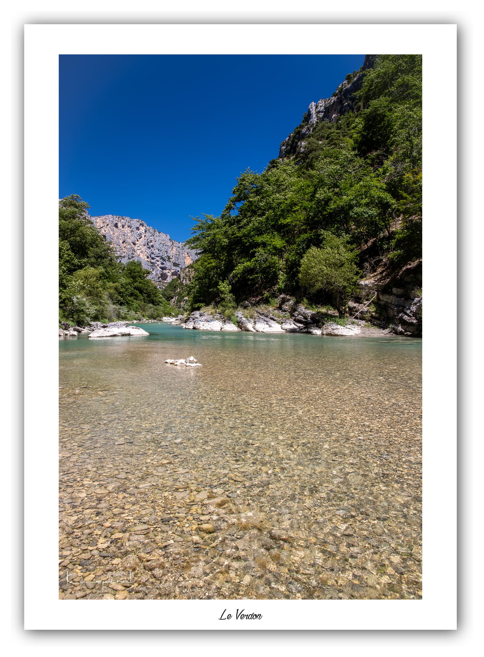 Poster Le Verdon (Alpes de haute-Provence - France). Affiches Formats 30x40 cm, 40x60 cm ou 50x70 cm. Impression sur Papier Photo. Décoration murale. Paysage. Montagne. Panorama.