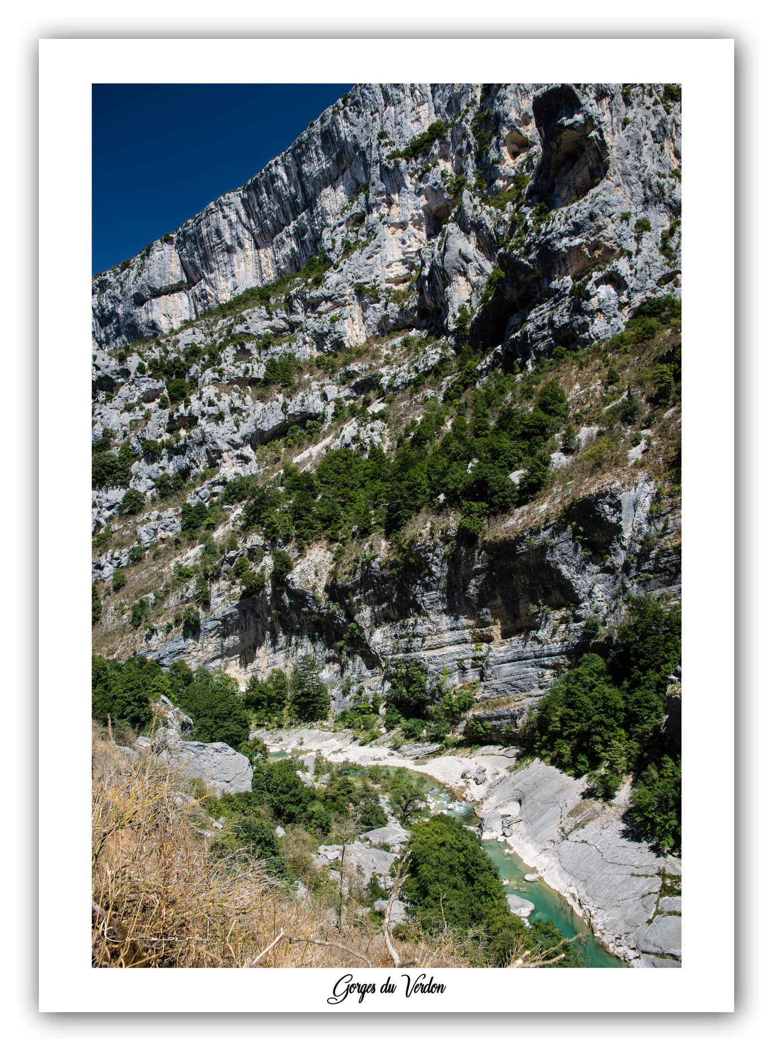 Poster Gorges du Verdon (Alpes de haute-Provence - France). Affiches Formats 30x40 cm, 40x60 cm ou 50x70 cm. Impression sur Papier Photo. Décoration murale. Paysage. Montagne. Panorama.
