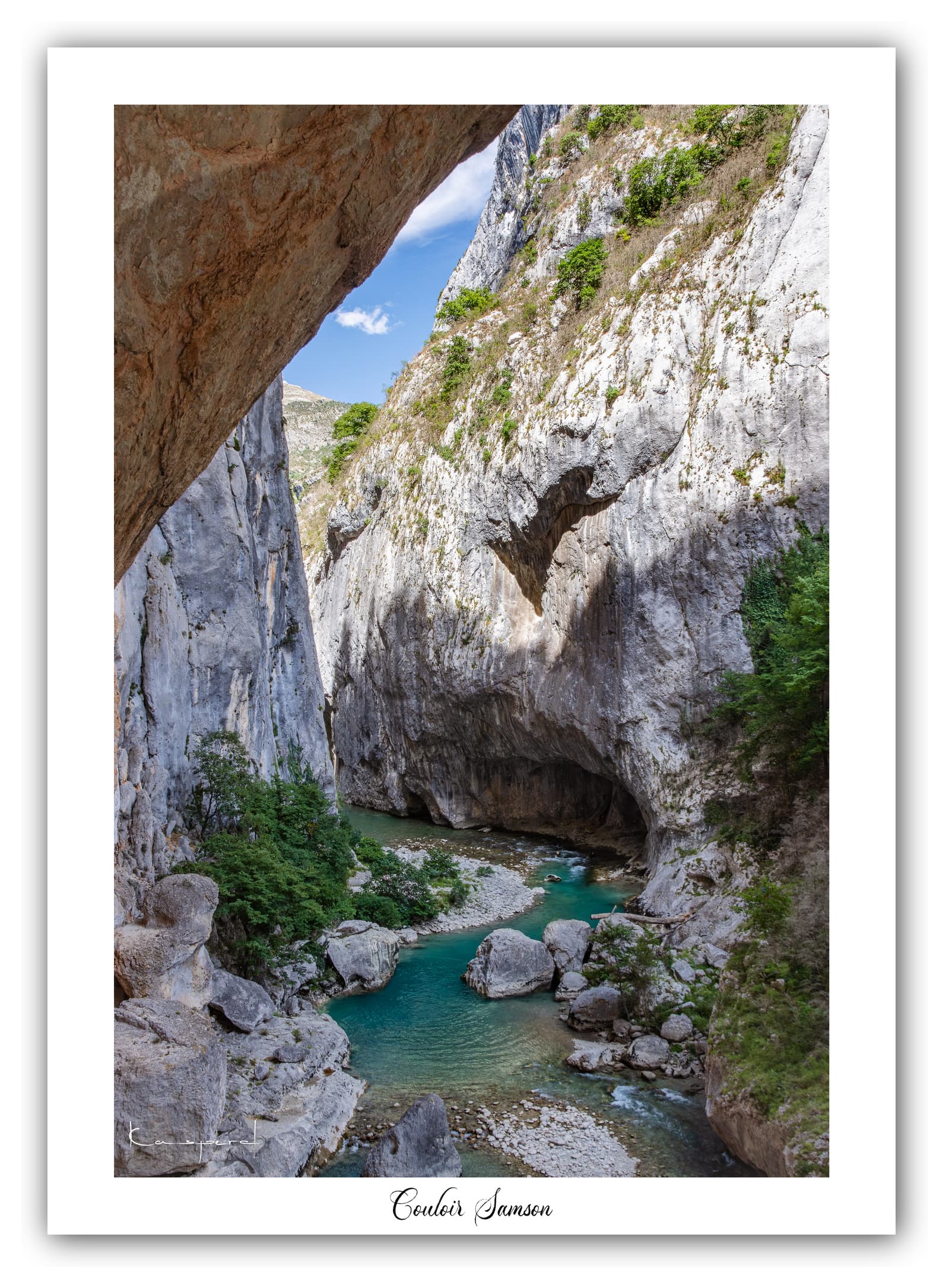Poster Couloir Samson (Gorges du Verdon). Affiches Formats 30x40 cm, 40x60 cm ou 50x70 cm. Impression sur Papier Photo. Décoration murale. Paysage. Montagne. Panorama.
