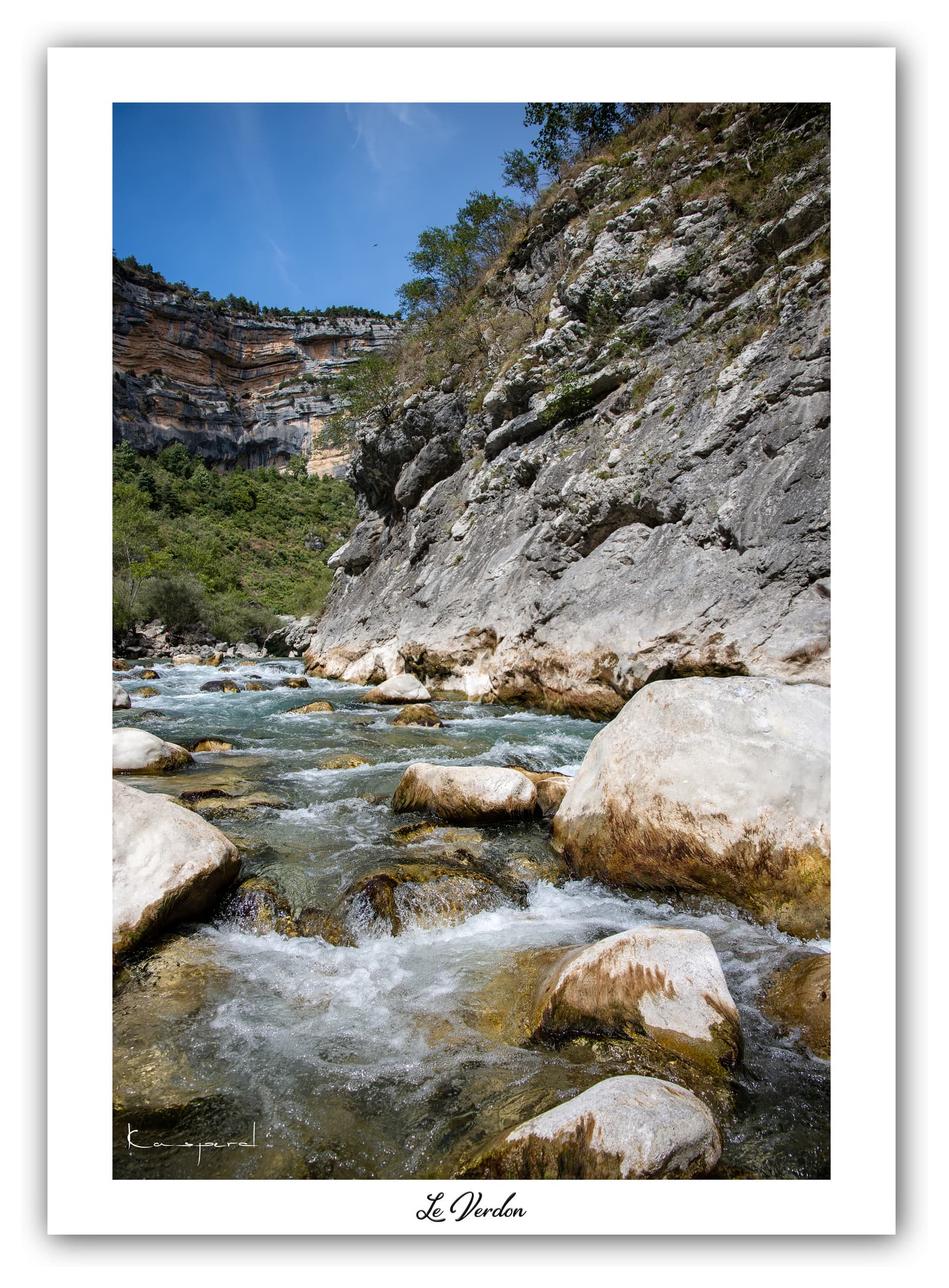 Poster Le Verdon (Alpes de haute-Provence - France). Affiches Formats 30x40 cm, 40x60 cm ou 50x70 cm. Impression sur Papier Photo. Décoration murale. Paysage. Montagne. Panorama.