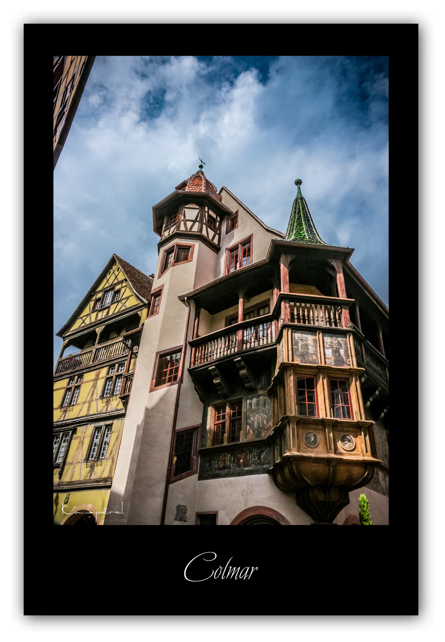 Poster Colmar - Alsace (France). Affiches Formats 30x40 cm, 40x60 cm ou 50x70 cm. Impression sur Papier Photo. Décoration murale. Ville de France. Architecture.
