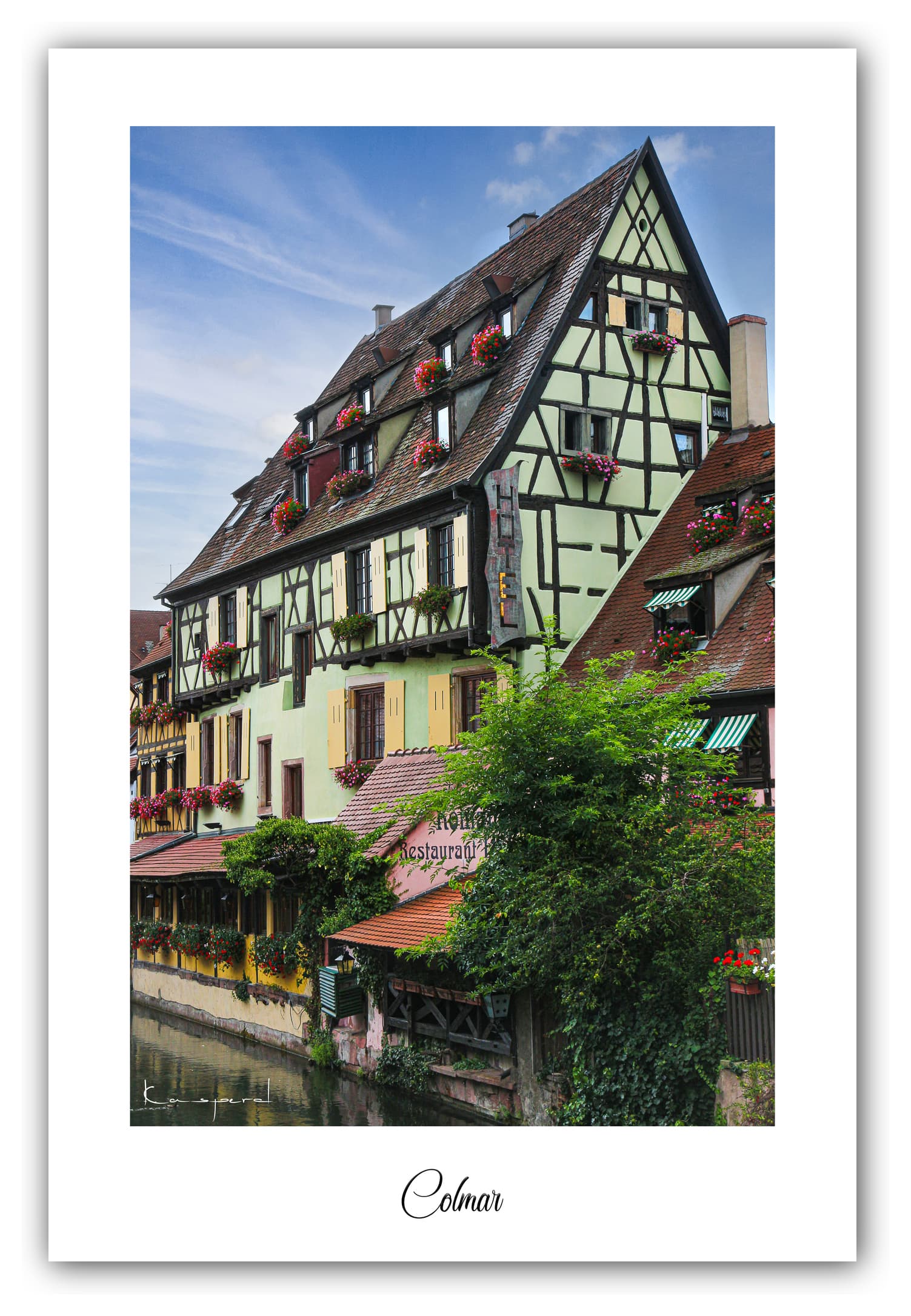 Poster Colmar - Alsace (France). Affiches Formats 30x40 cm, 40x60 cm ou 50x70 cm. Impression sur Papier Photo. Décoration murale. Ville de France. Architecture.