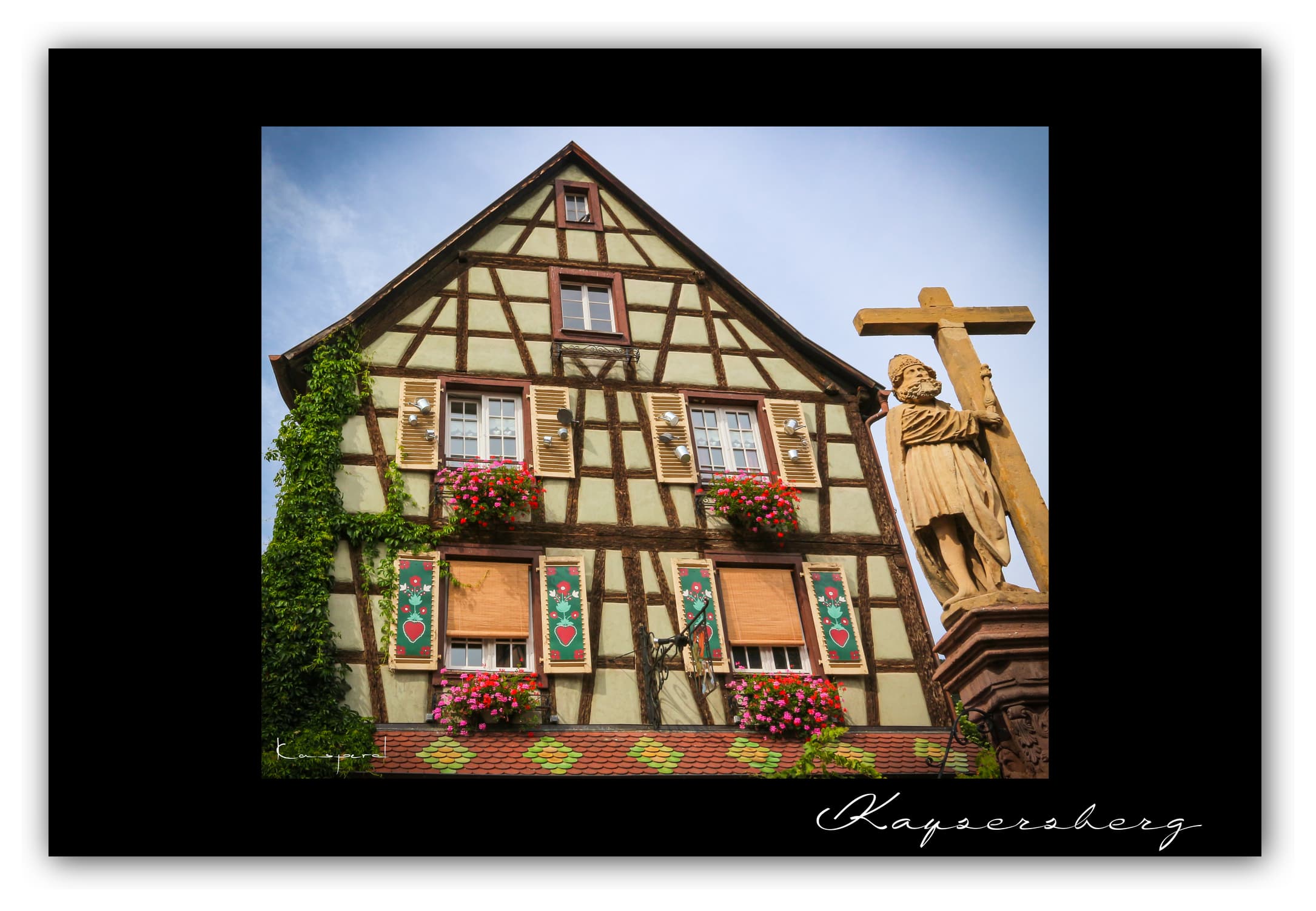 Poster Kaysersberg - Alsace (France). Affiches Formats 30x40 cm, 40x60 cm ou 50x70 cm. Impression sur Papier Photo. Décoration murale. Village. Architecture.