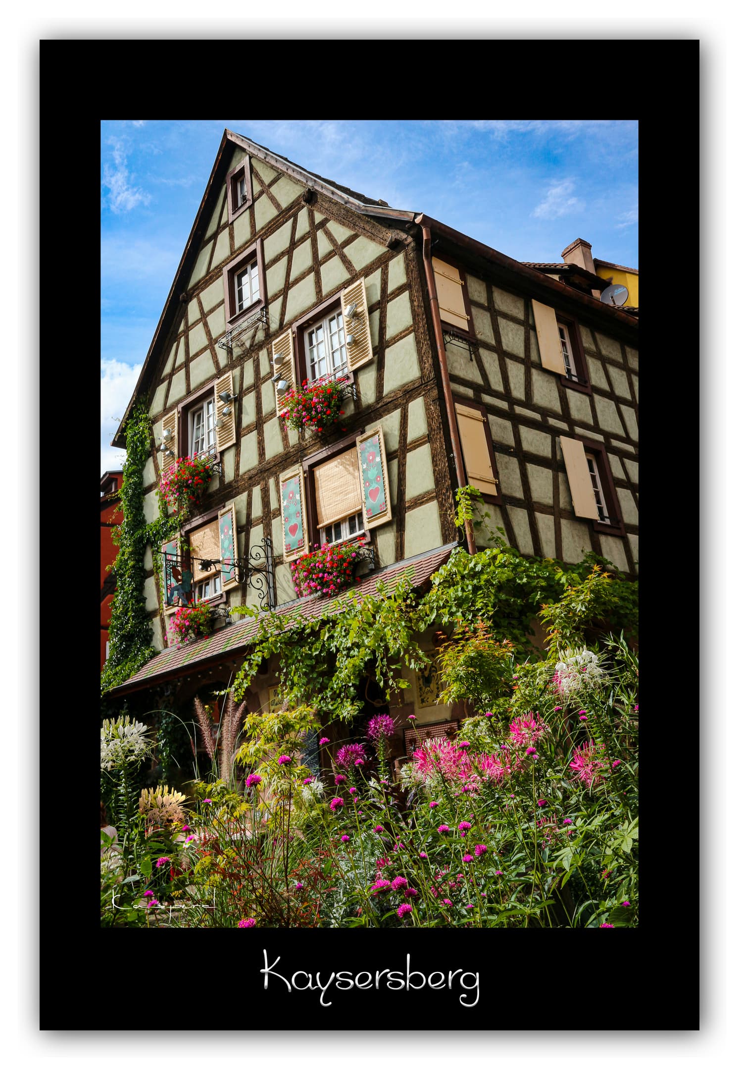 Poster Kaysersberg - Alsace (France). Affiches Formats 30x40 cm, 40x60 cm ou 50x70 cm. Impression sur Papier Photo. Décoration murale. Village. Architecture.