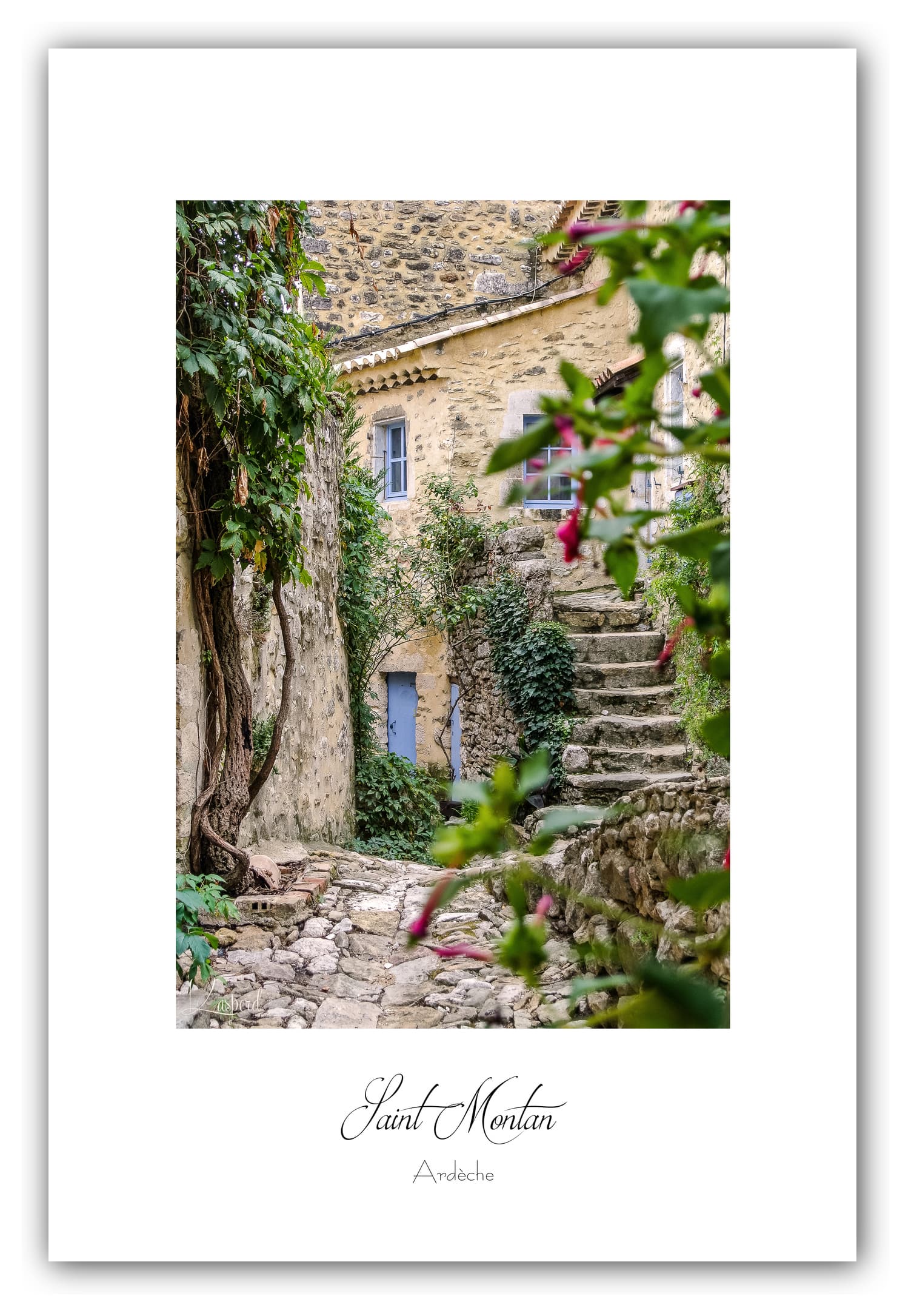 Générique Poster Saint Montan - Ardèche (France). Affiches Formats 30x40 cm, 40x60 cm ou 50x70 cm. Impression sur Papier Photo. Décoration murale. Paysage. Nature.