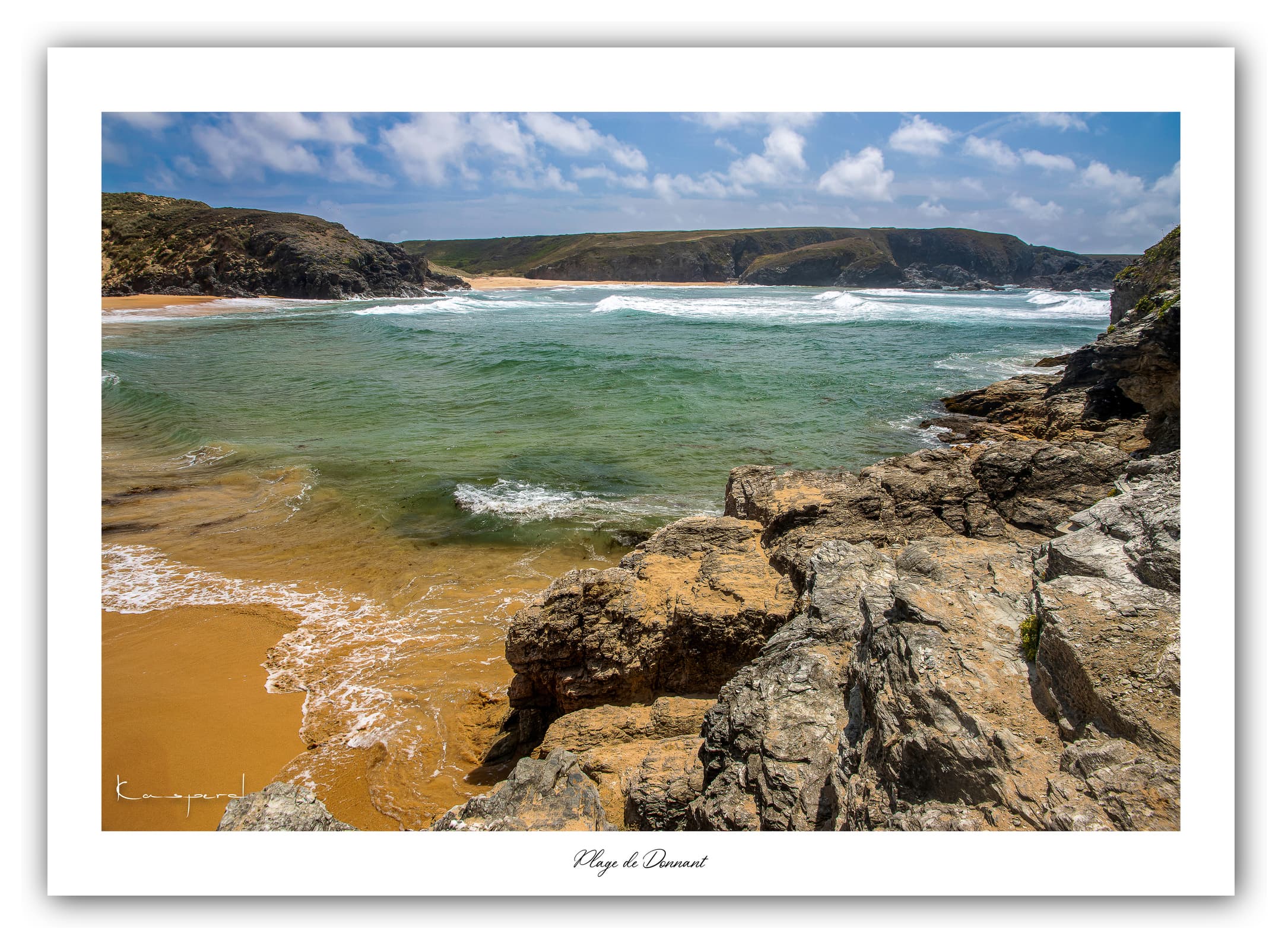 Poster Plage de Donnant (Bretagne - France). Affiches Formats 30x40cm, 40x60 cm ou 50x70 cm. Impression sur Papier Photo. Décoration murale. Paysage. Océan.