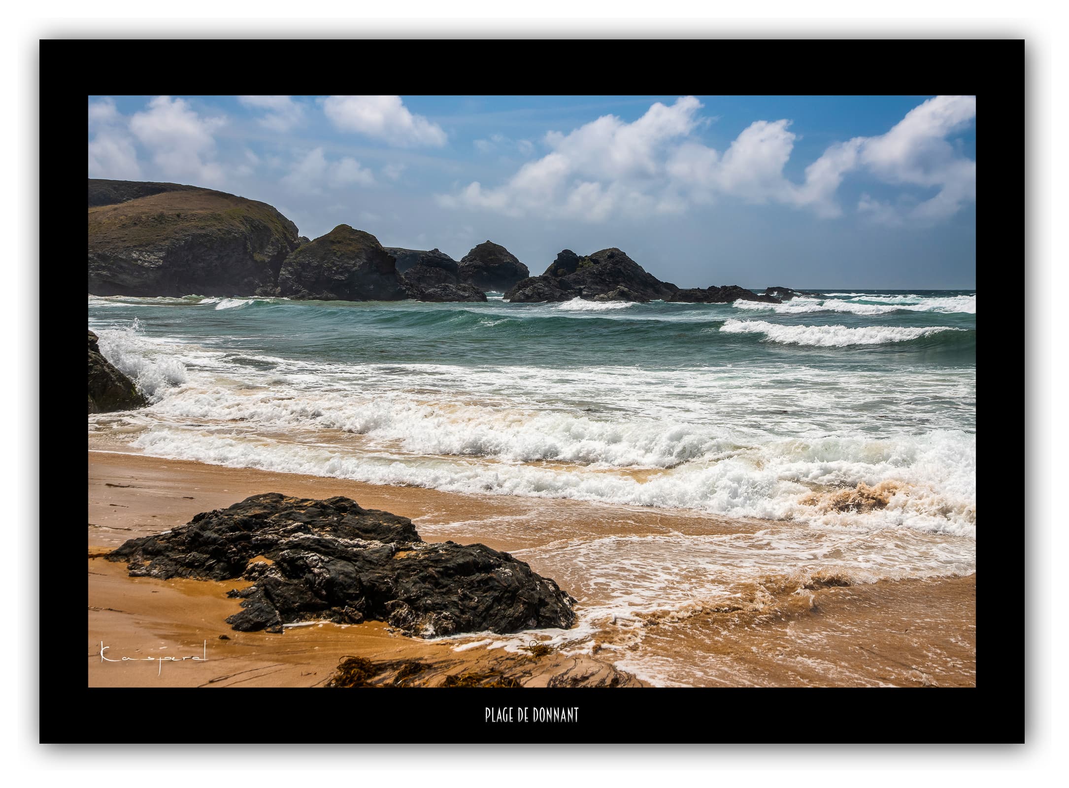 Poster Plage de Donnant (Bretagne - France). Affiches Formats 30x40cm, 40x60 cm ou 50x70 cm. Impression sur Papier Photo. Décoration murale. Paysage. Plage.