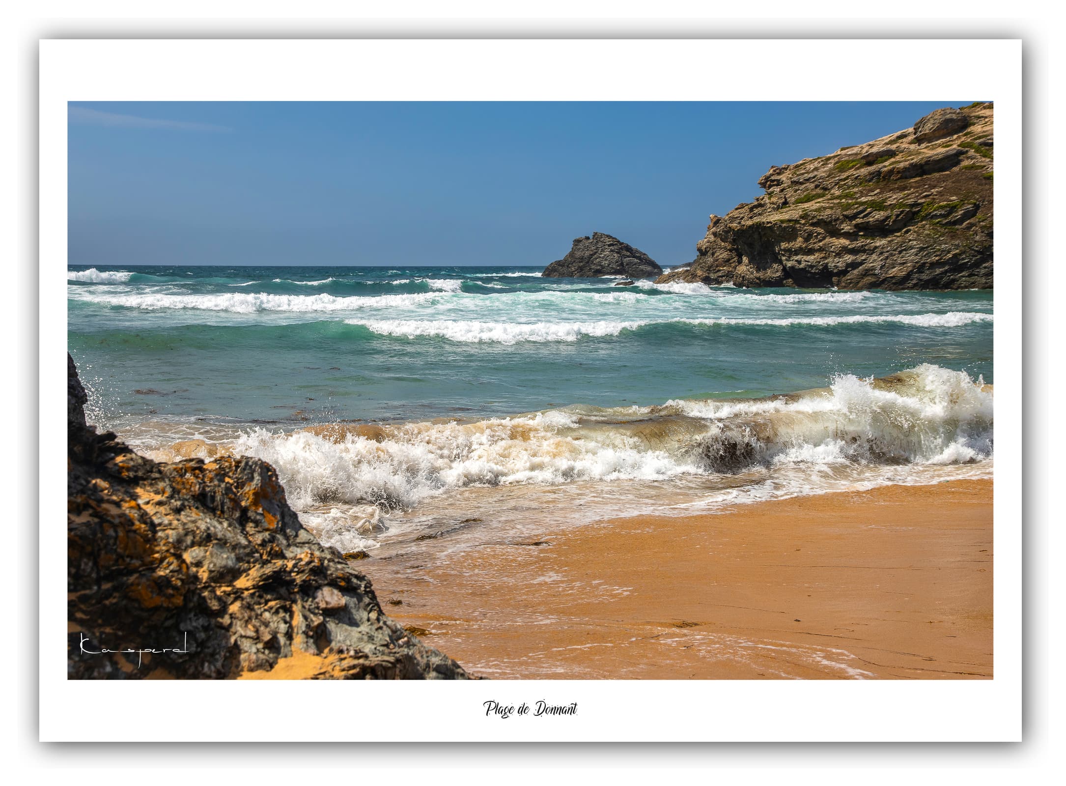 Poster Plage de Donnant (Bretagne - France). Affiches Formats 30x40cm, 40x60 cm ou 50x70 cm. Impression sur Papier Photo. Décoration murale. Paysage. Plage.