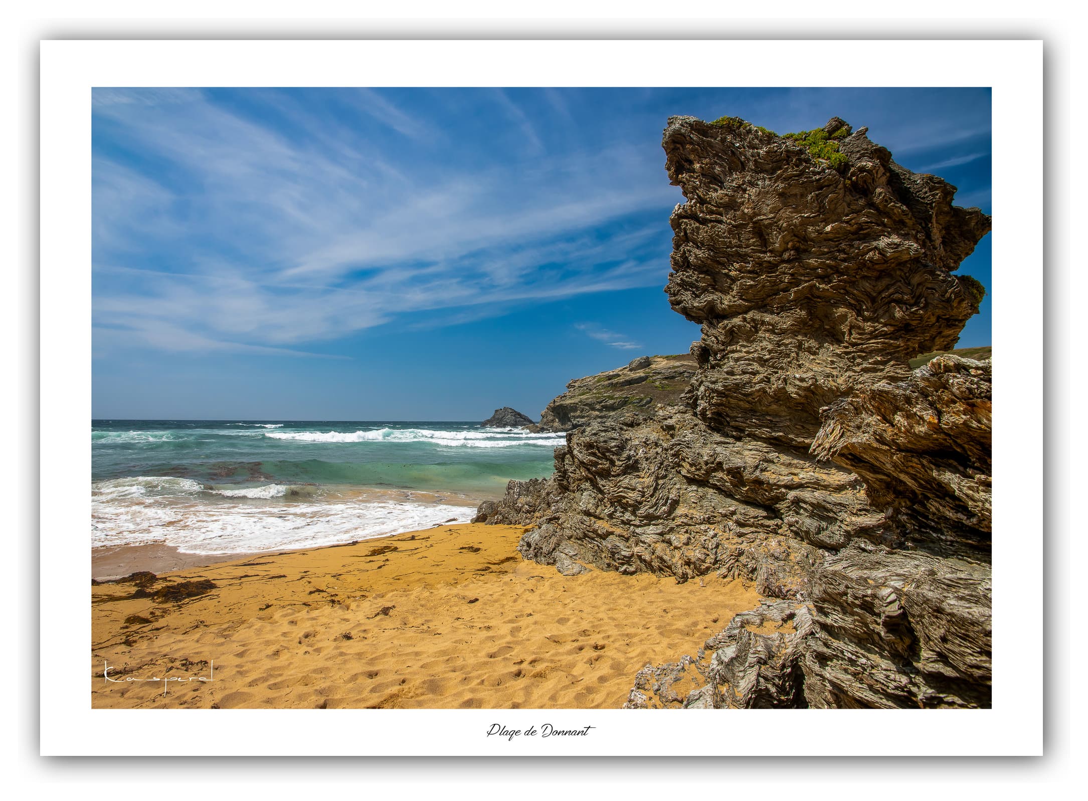 Poster Plage de Donnant (Bretagne - France). Affiches Formats 30x40cm, 40x60 cm ou 50x70 cm. Impression sur Papier Photo. Décoration murale. Paysage. Océan.