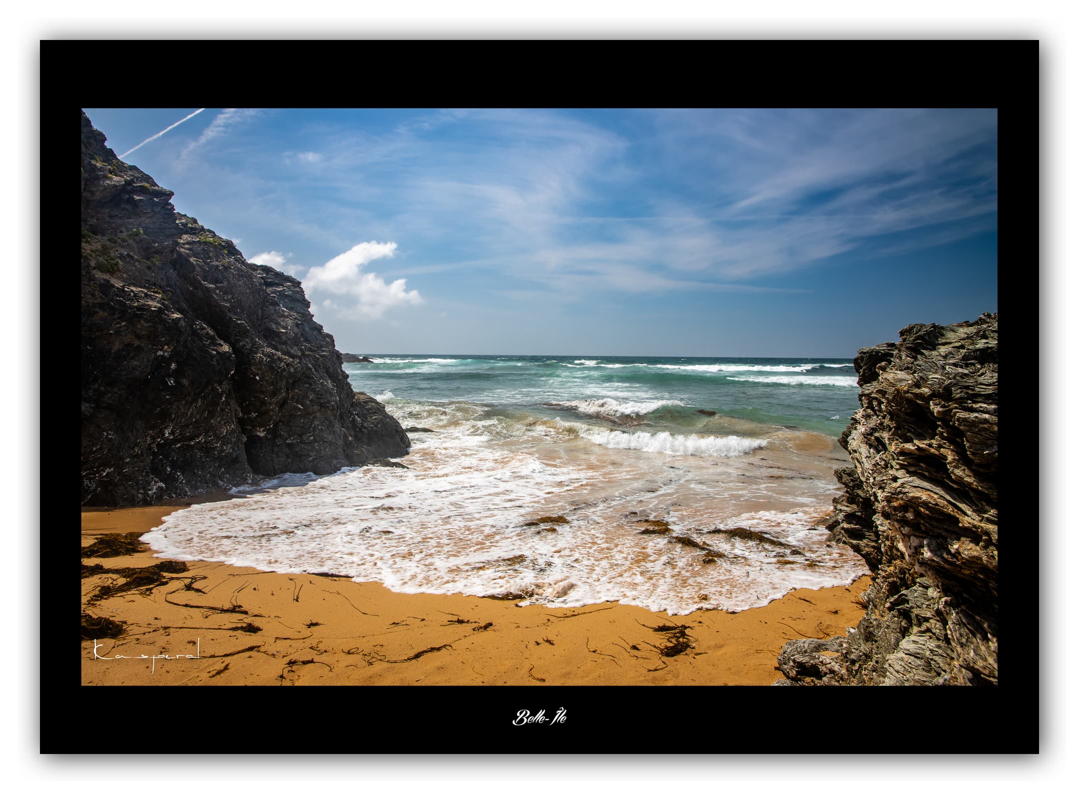 Poster Plage de Donnant (Bretagne - France). Affiches Formats 30x40cm, 40x60 cm ou 50x70 cm. Impression sur Papier Photo. Décoration murale. Paysage. Océan.