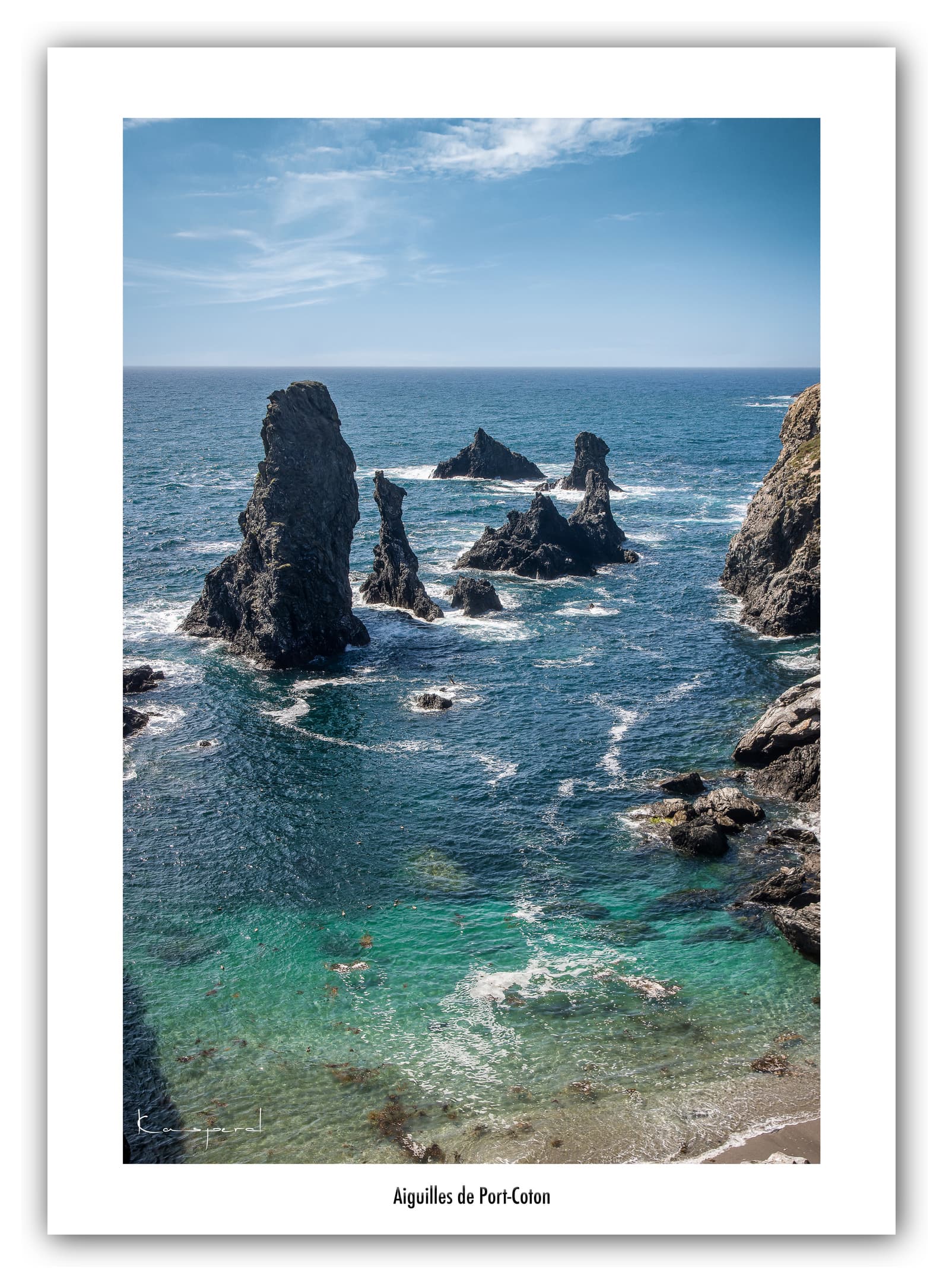 Poster Port-Coton (Bretagne - France). Affiches Formats 30x40cm, 40x60 cm ou 50x70 cm. Impression sur Papier Photo. Décoration murale. Paysage. Mer.