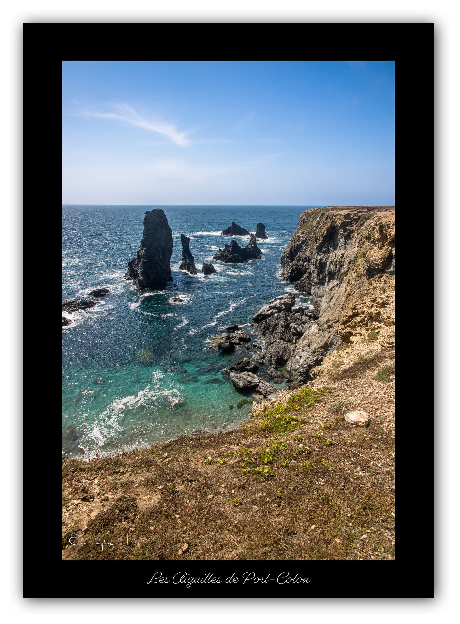 Poster Port-Coton (Bretagne - France). Affiches Formats 30x40cm, 40x60 cm ou 50x70 cm. Impression sur Papier Photo. Décoration murale. Paysage. Mer.