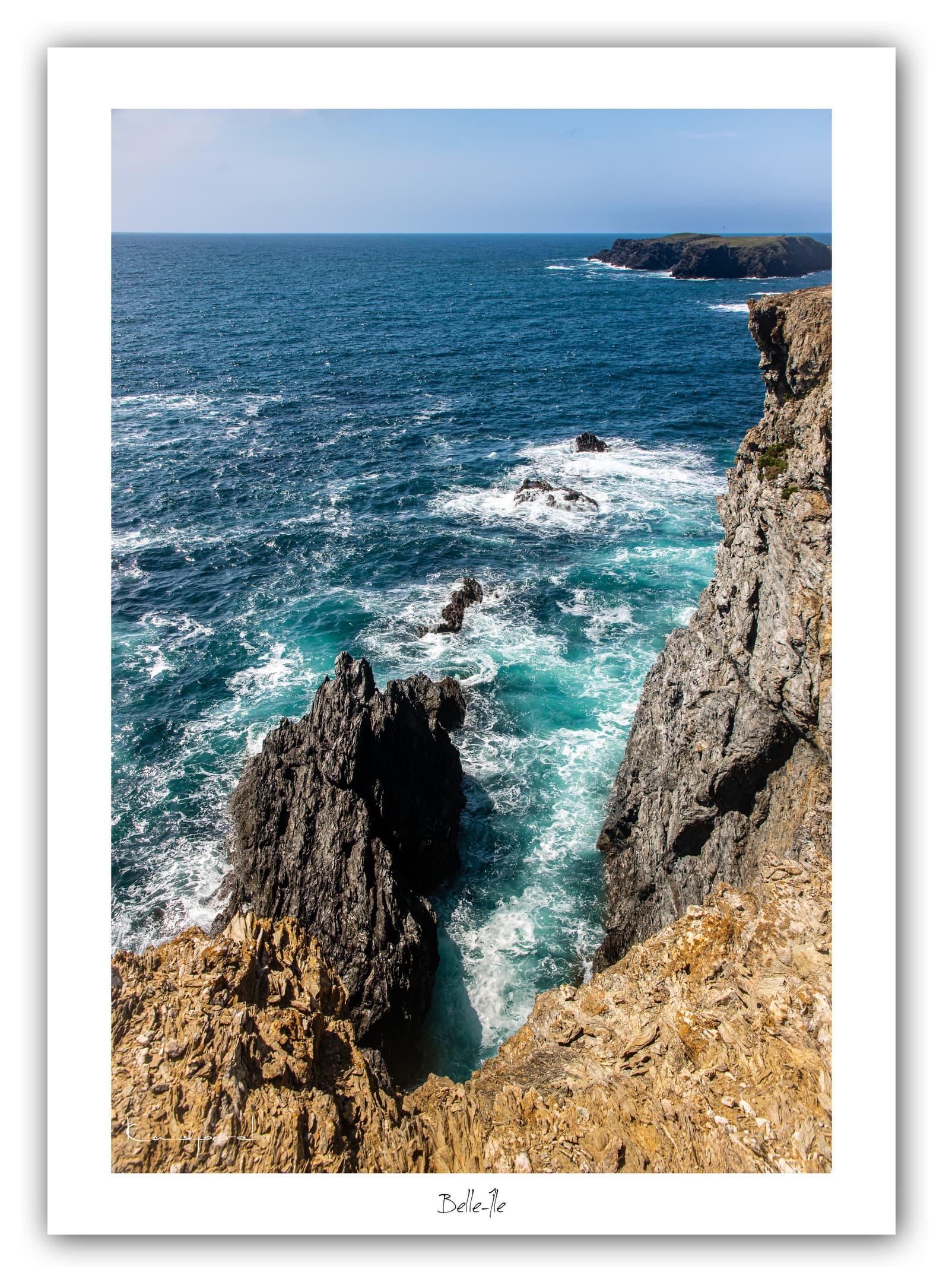Poster Paysage à Belle-Île (Bretagne - France). Affiches Formats 30x40cm, 40x60 cm ou 50x70 cm. Impression sur Papier Photo. Décoration murale. Paysage. Mer.