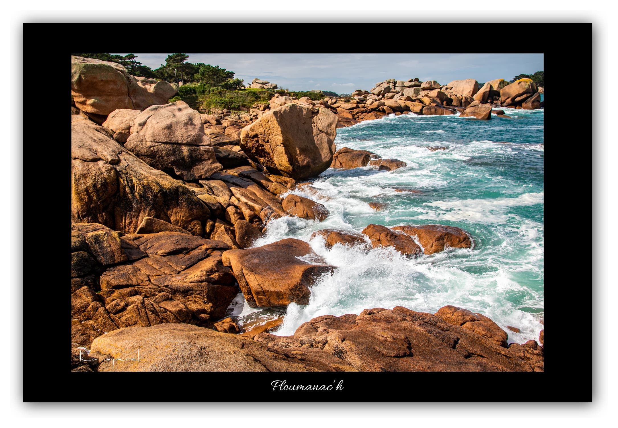 Poster Ploumanac'h - Bretagne (France). Affiches Formats 30x40 cm, 40x60 cm ou 50x70 cm. Impression sur Papier Photo. Décoration murale. Paysage. Mer. Phare.