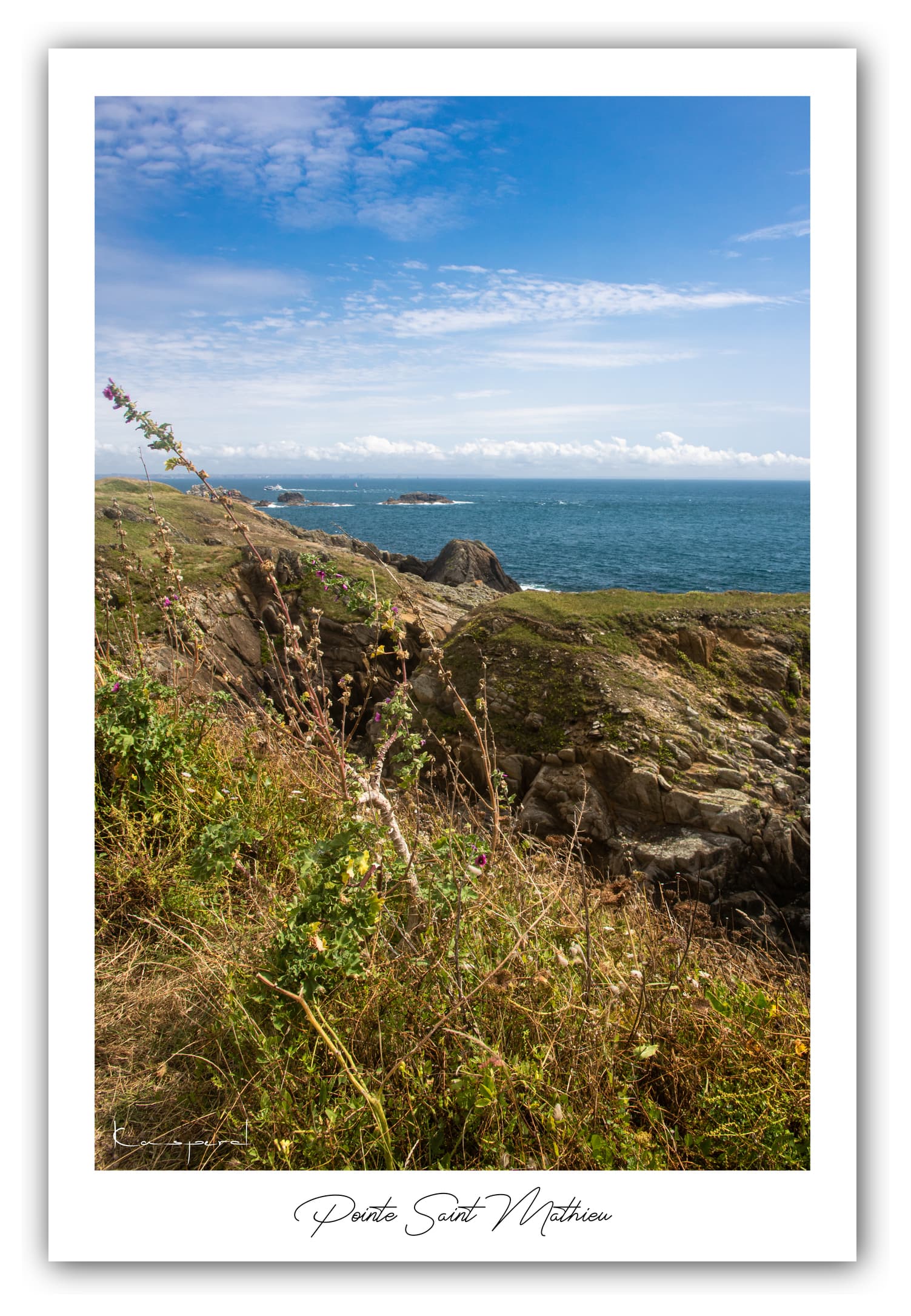Poster Pointe Saint Mathieu - Bretagne (France). Affiches Formats 30x40 cm, 40x60 cm ou 50x70cm. Impression sur Papier Photo. Décoration murale. Paysage. Mer. Phare.