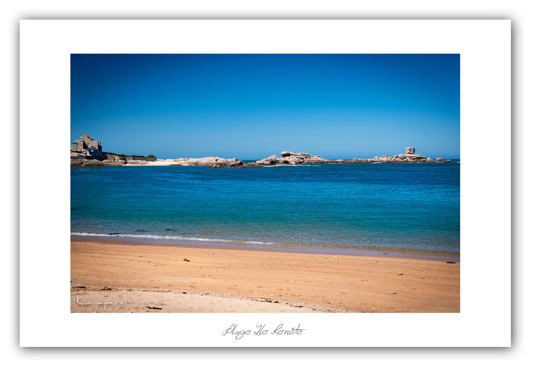 Poster Trégastel - Bretagne (France). Affiches Formats 30x40 cm, 40x60 cm ou 50x70cm. Impression sur Papier Photo. Décoration murale. Paysage. Mer. Phare.
