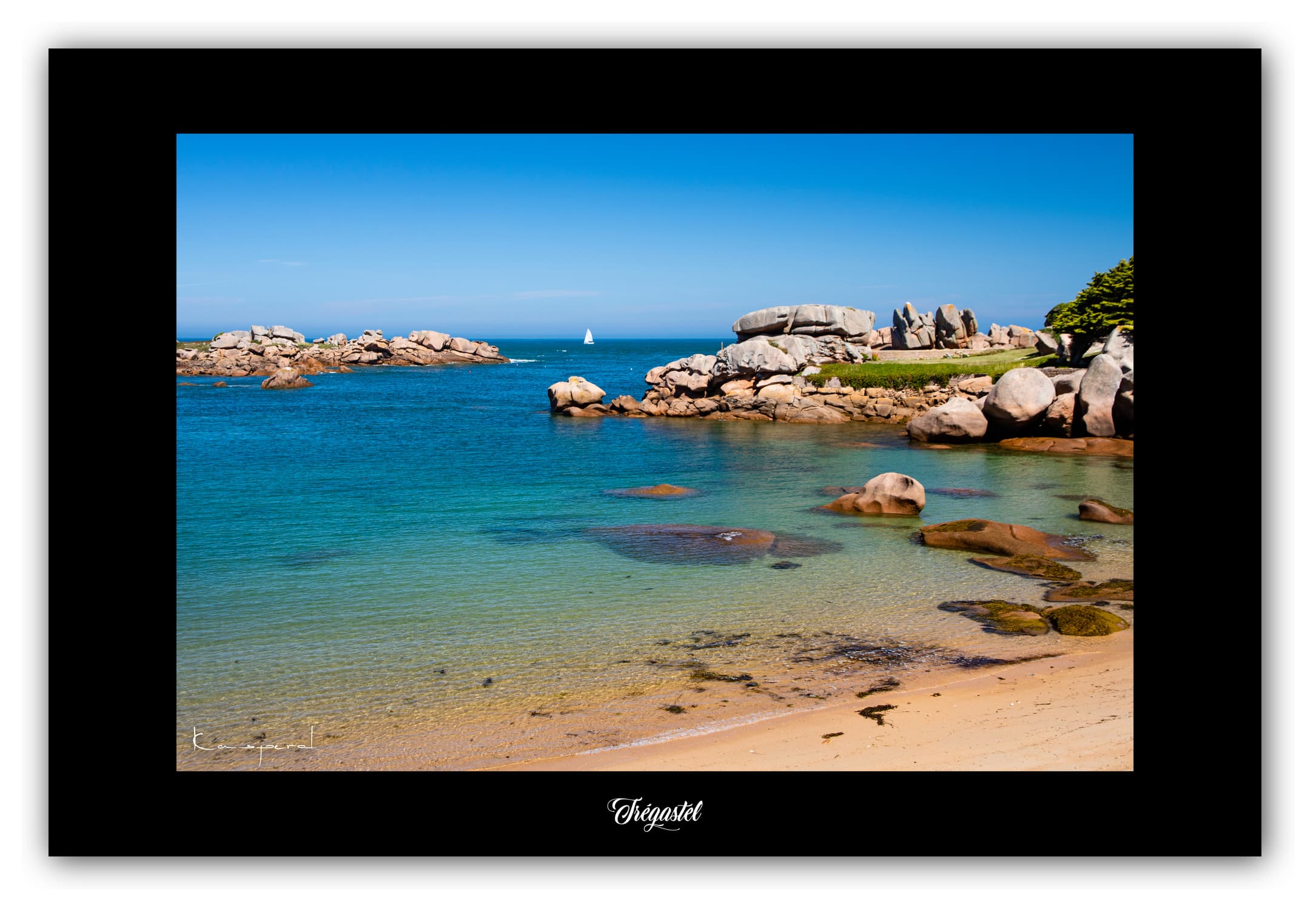 Poster Trégastel - Bretagne (France). Affiches Formats 30x40 cm, 40x60 cm ou 50x70cm. Impression sur Papier Photo. Décoration murale. Paysage. Mer. Phare.