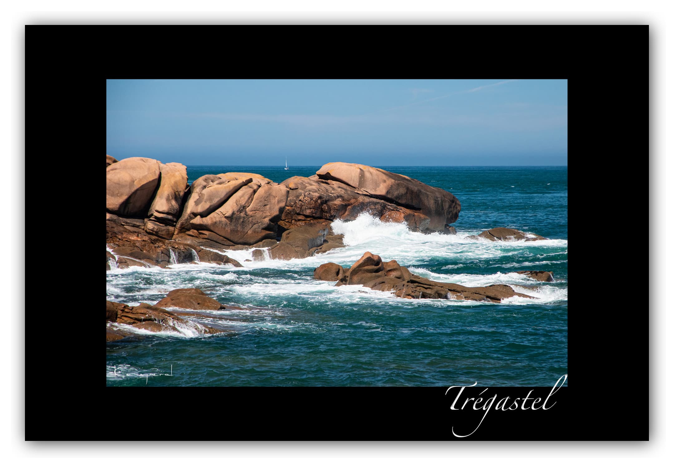 Poster Trégastel - Bretagne (France). Affiches Formats 30x40 cm, 40x60 cm ou 50x70cm. Impression sur Papier Photo. Décoration murale. Paysage. Mer. Phare.