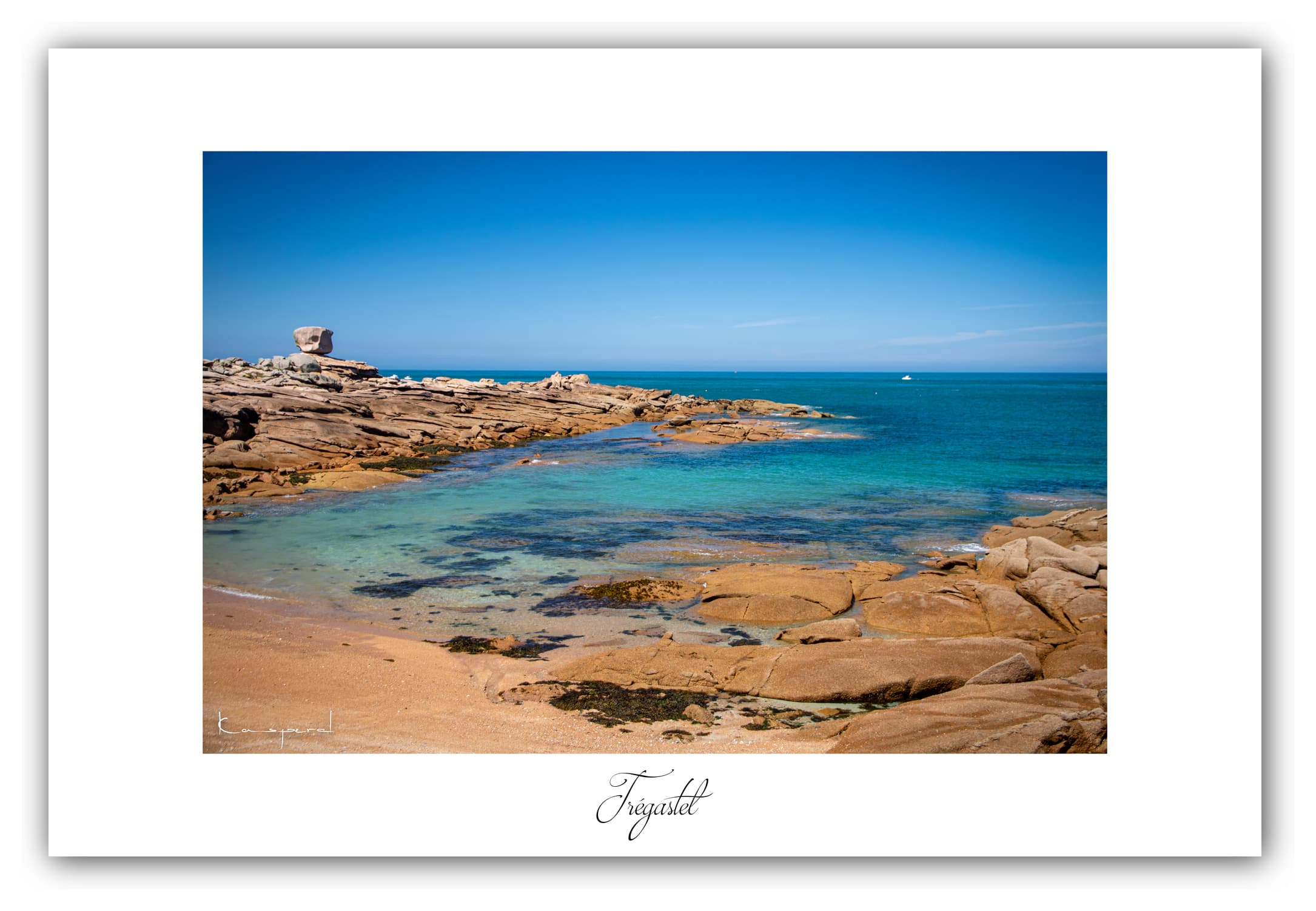 Poster Trégastel - Bretagne (France). Affiches Formats 30x40 cm, 40x60 cm ou 50x70 cm. Impression sur Papier Photo. Décoration murale. Paysage. Mer. Phare.