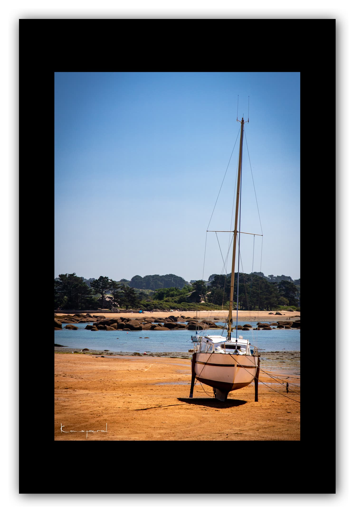 Poster Trégastel - Bretagne (France). Affiches Formats 30x40 cm, 40x60 cm ou 50x70 cm. Impression sur Papier Photo. Décoration murale. Paysage. Mer. Phare.
