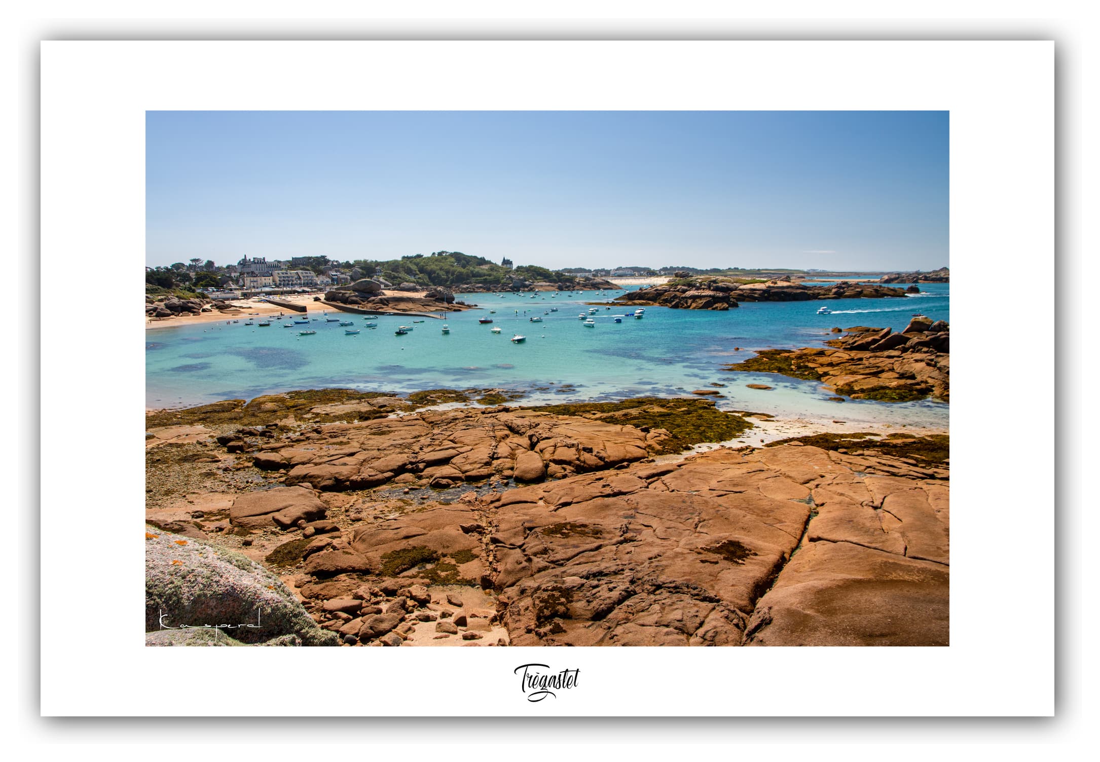 Poster Trégastel - Bretagne (France). Affiches Formats 30x40 cm, 40x60 cm ou 50x70 cm. Impression sur Papier Photo. Décoration murale. Paysage. Mer. Phare.