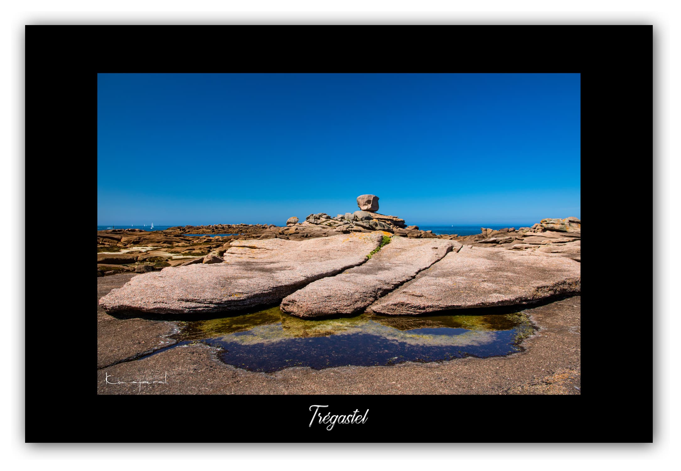 Poster Trégastel - Bretagne (France). Affiches Formats 30x40 cm, 40x60 cm ou 50x70 cm. Impression sur Papier Photo. Décoration murale. Paysage. Mer. Phare.