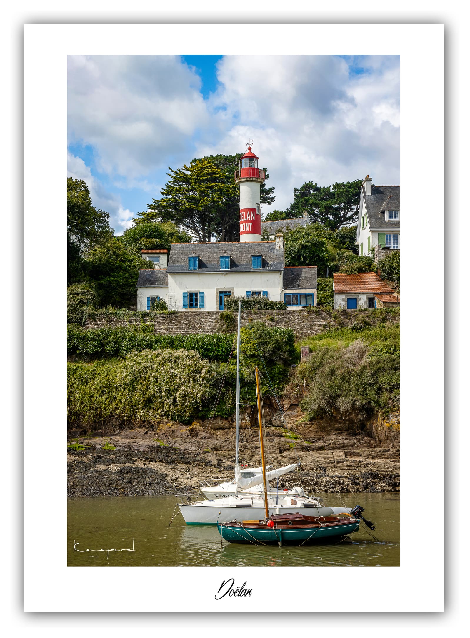 Poster Phare de Doëlan (Bretagne - France). Affiches Formats 30x40cm, 40x60 cm ou 50x70 cm. Impression sur Papier Photo. Décoration murale. Paysage. Phare.