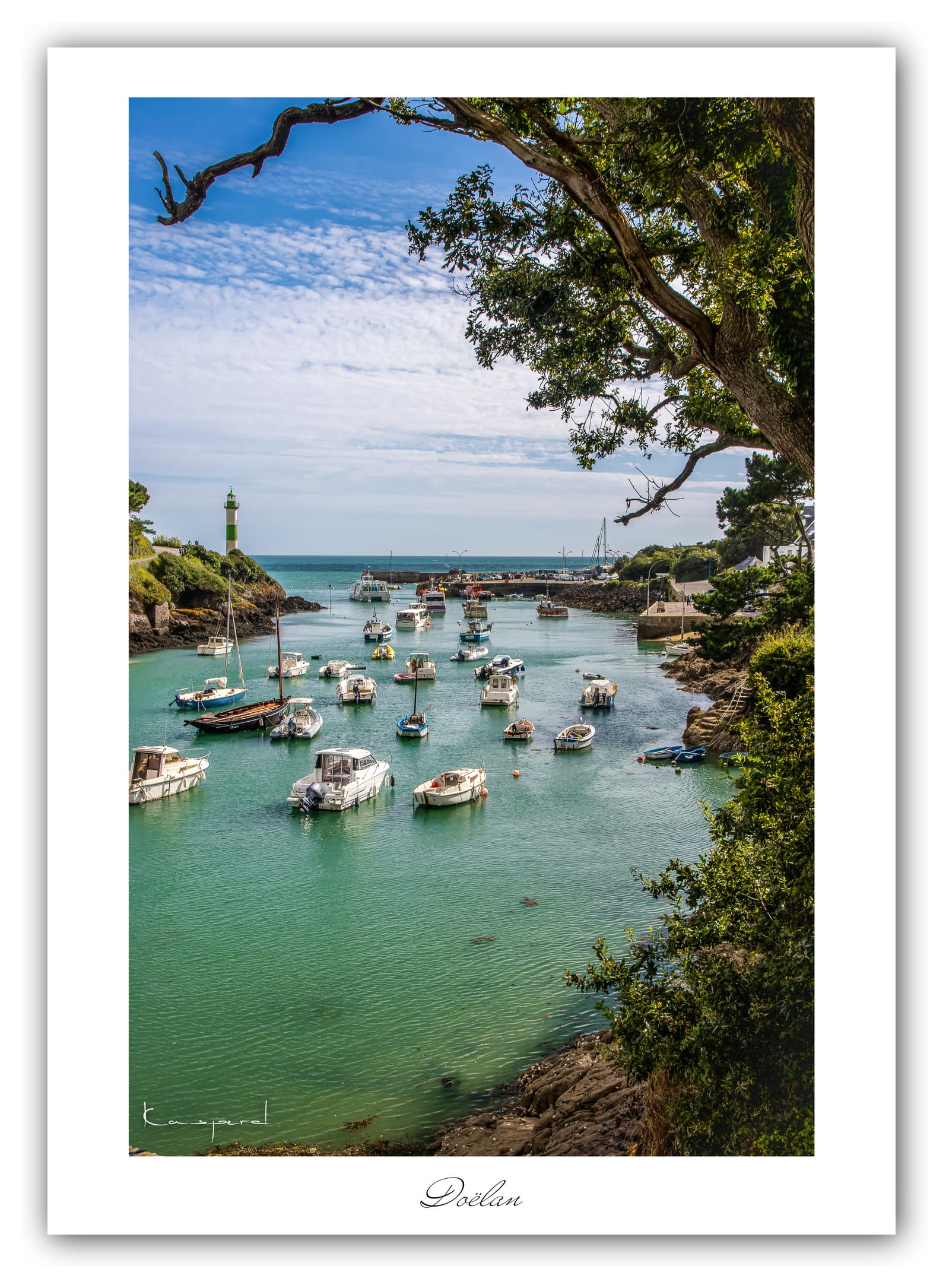 Poster Doëlan (Bretagne - France). Affiches Formats 30x40cm, 40x60 cm ou 50x70 cm. Impression sur Papier Photo. Décoration murale. Paysage. Phare.