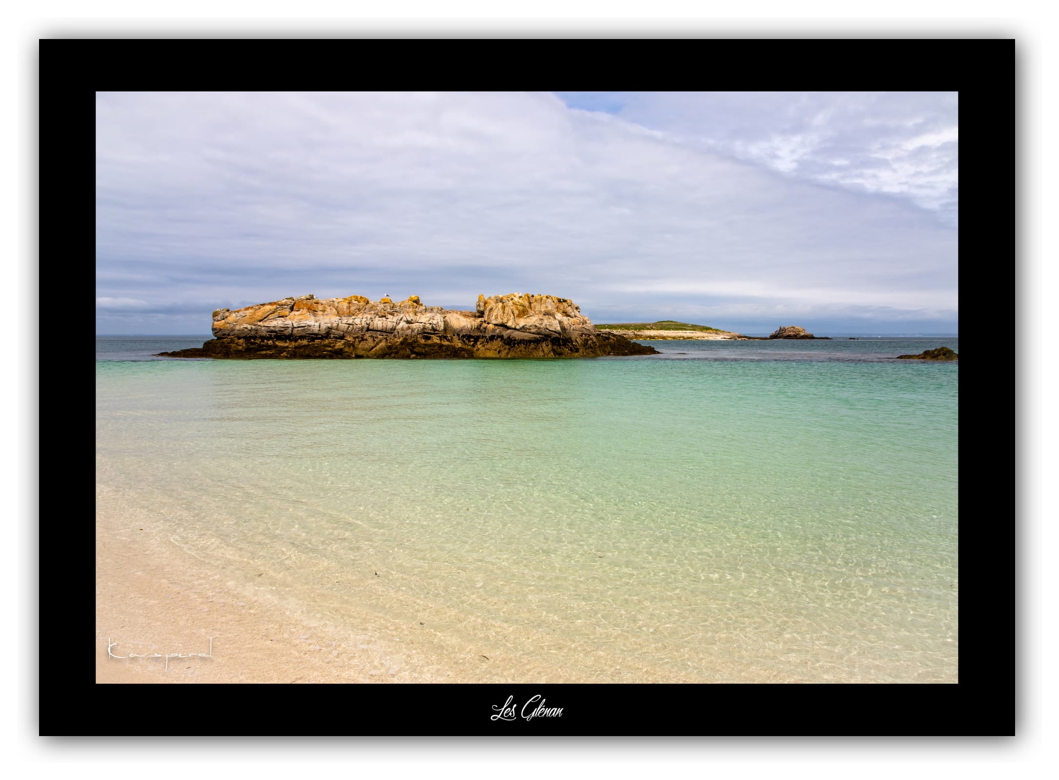 Poster Îles Glénan (Bretagne - France). Affiches Formats 30x40cm, 40x60 cm ou 50x70 cm. Impression sur Papier Photo. Décoration murale. Paysage. Océan. Îles.