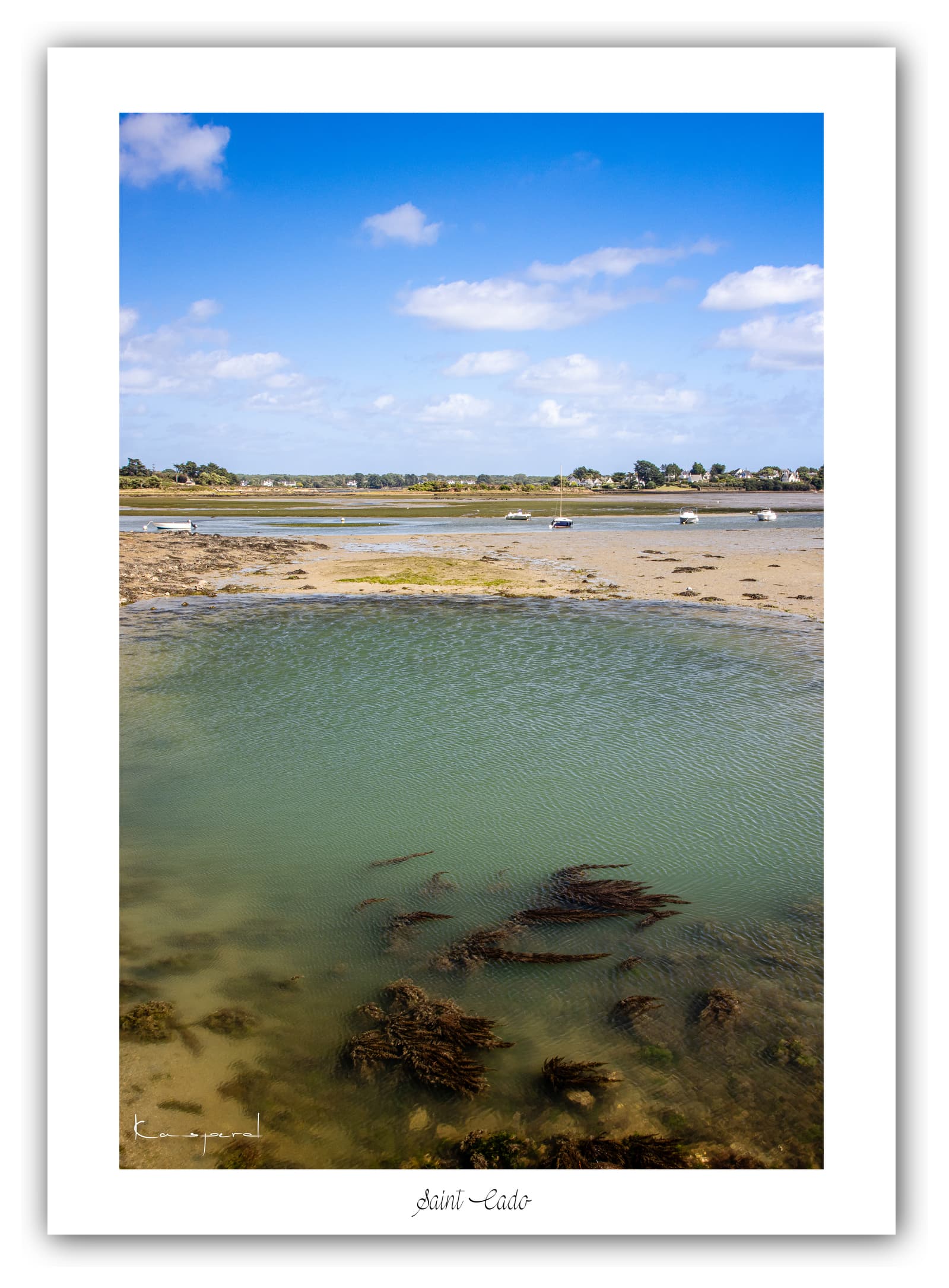 Poster Saint-Cado (Bretagne - France). Affiches Formats 30x40cm, 40x60 cm ou 50x70 cm. Impression sur Papier Photo. Décoration murale. Paysage. Nature.