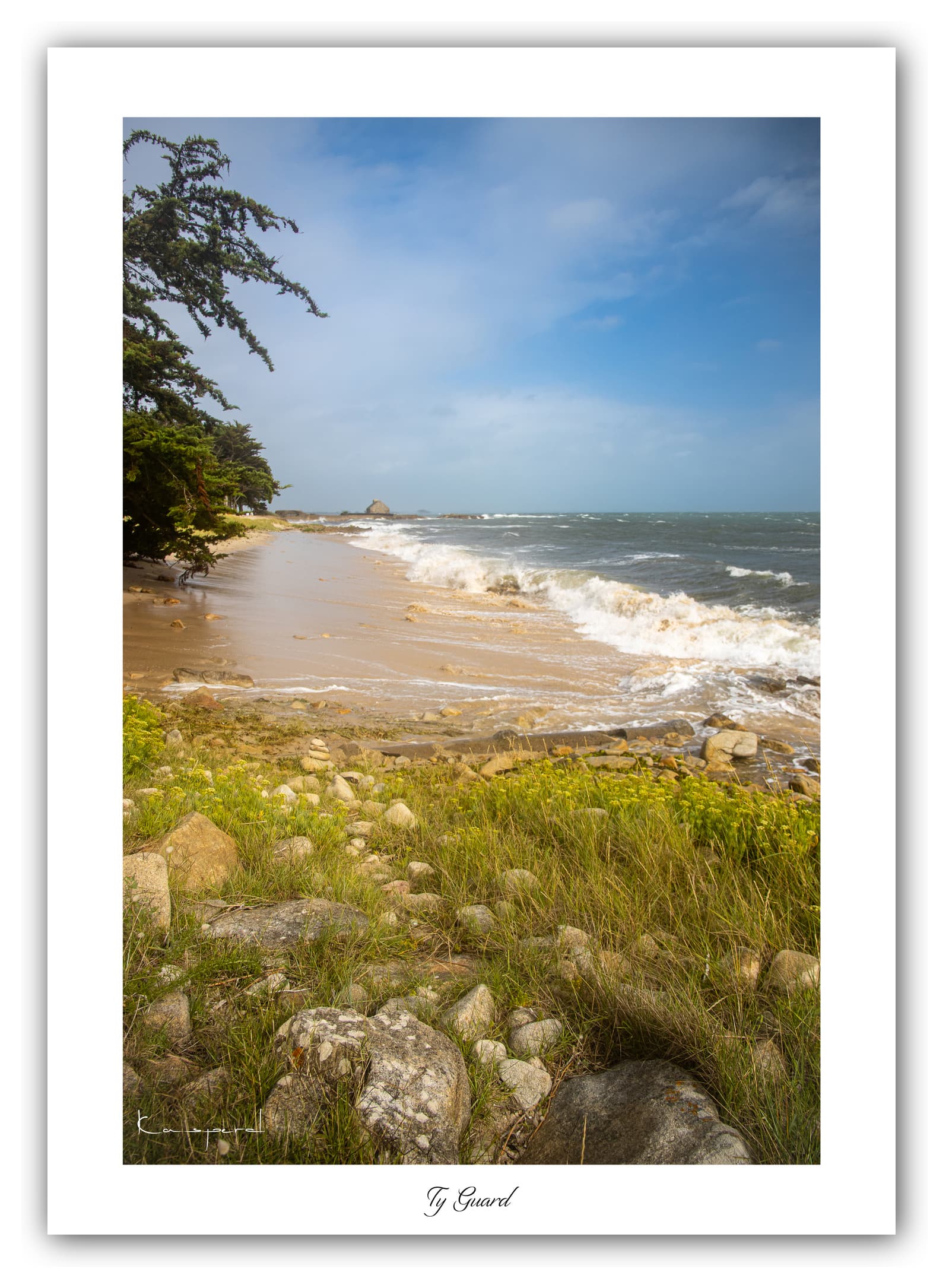 Poster Plage du Ty Guard (Bretagne - France). Affiches Formats 30x40cm, 40x60 cm ou 50x70 cm. Impression sur Papier Photo. Décoration murale. Paysage. Plage.