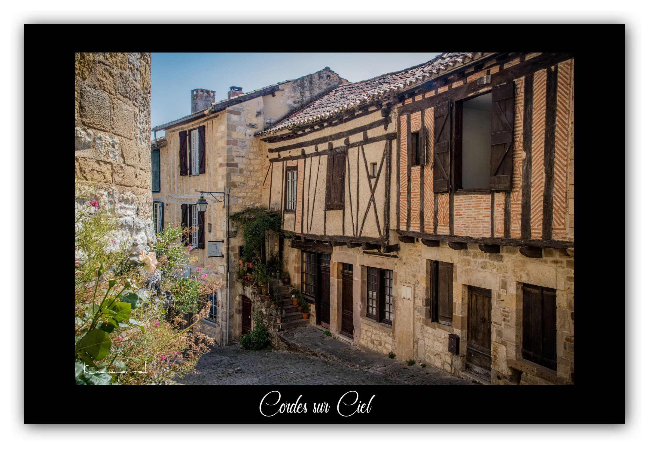 Poster Cordes-sur-Ciel - Tarn (France). Affiches Formats 30x40 cm, 40x60 cm ou 50x70 cm. Impression sur Papier Photo. Décoration murale. Architecture.