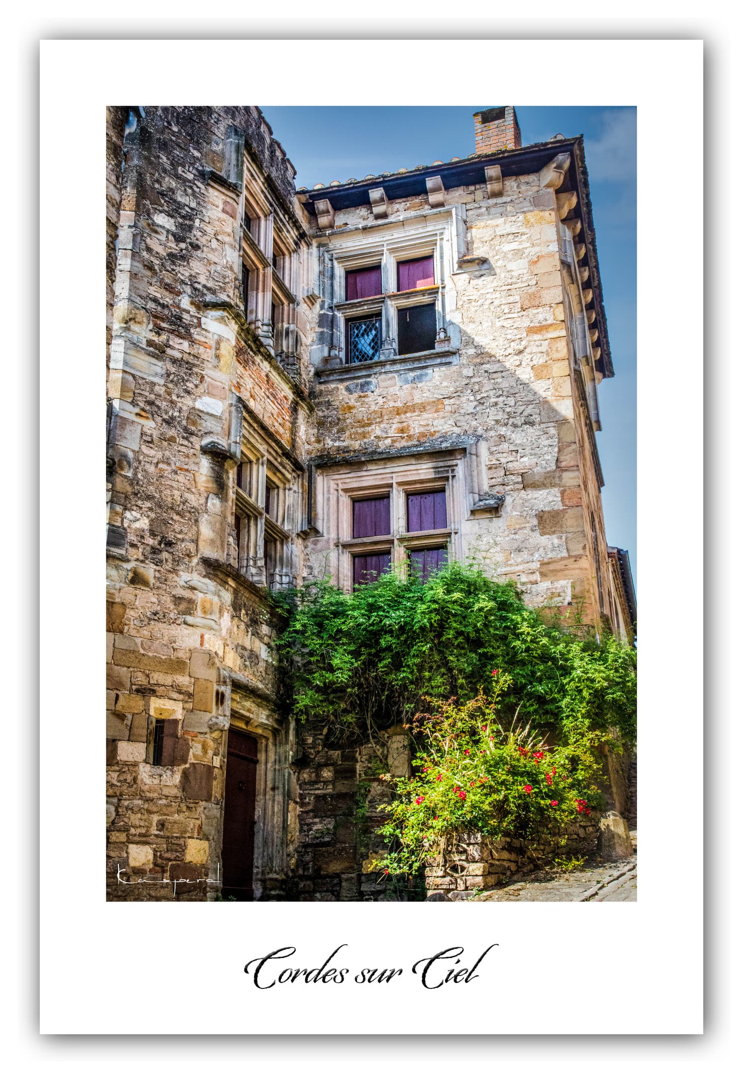 Poster Cordes-sur-Ciel - Tarn (France). Affiches Formats 30x40 cm, 40x60 cm ou 50x70 cm. Impression sur Papier Photo. Décoration murale. Architecture.